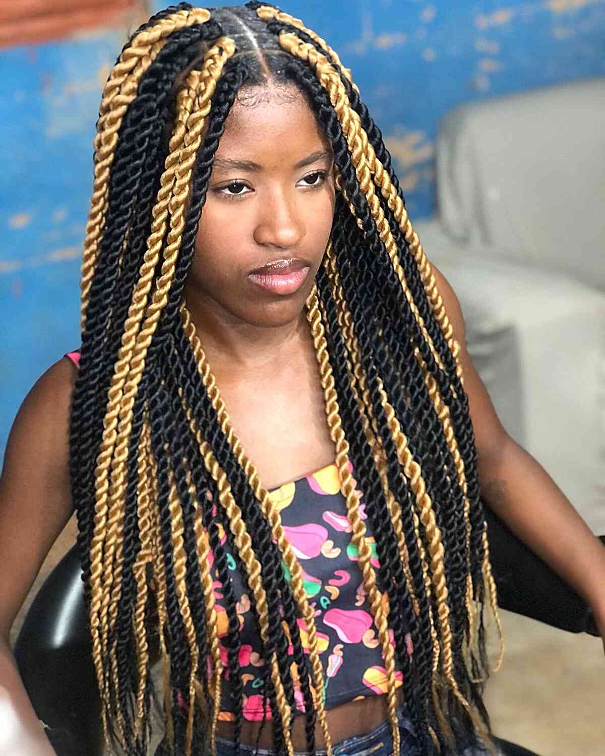 2 toned senegalese twists box braids