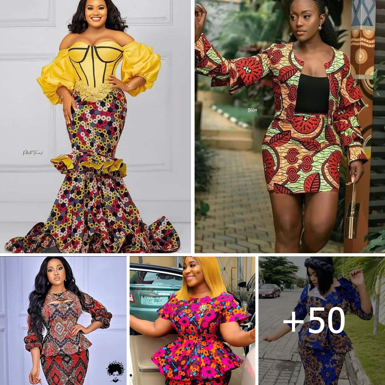 50 Nigerian Ankara Skirt and Blouse Styles for Ladies 2022-2023