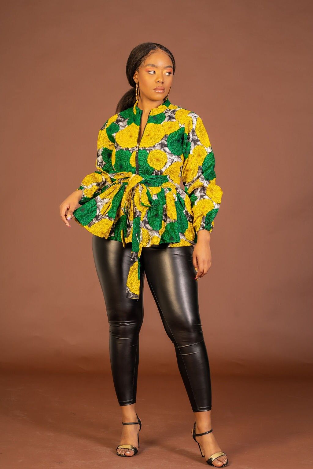 Ankara sleeveless peplum top can be worn