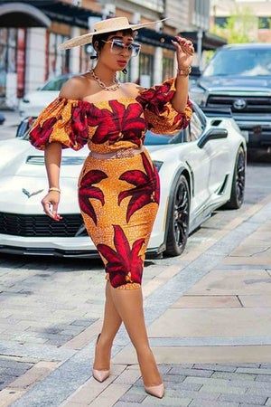 ROYA African Print mini Dress Kejeo Designs yythk