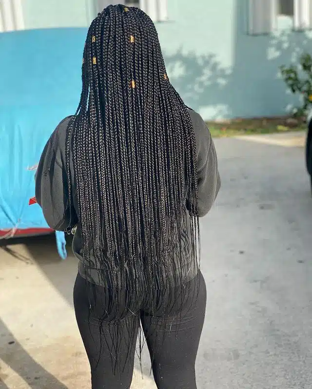 Small Black Box Braids With Gold Hair Cuffs.jpg