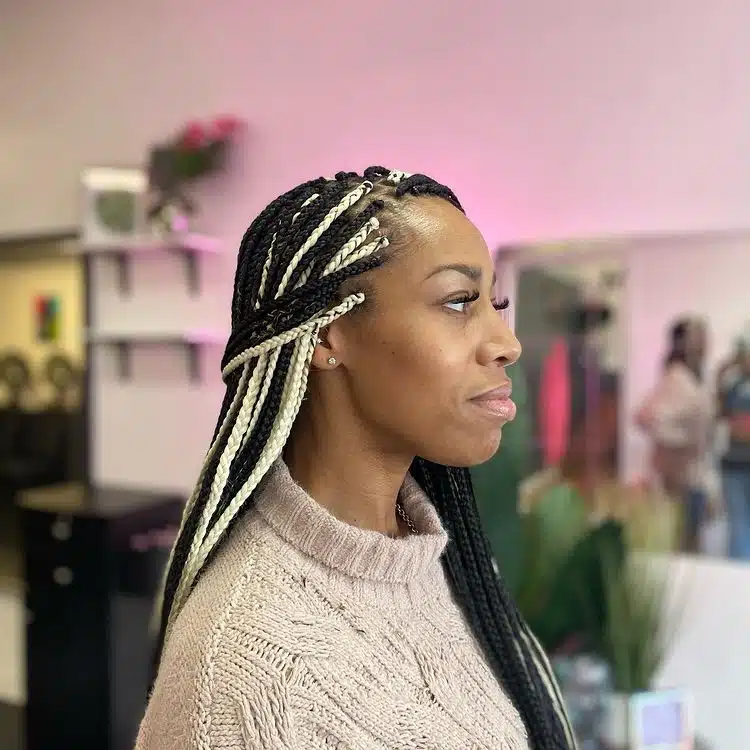 Small Black and White Box Braids With Small Ponytail.jpg