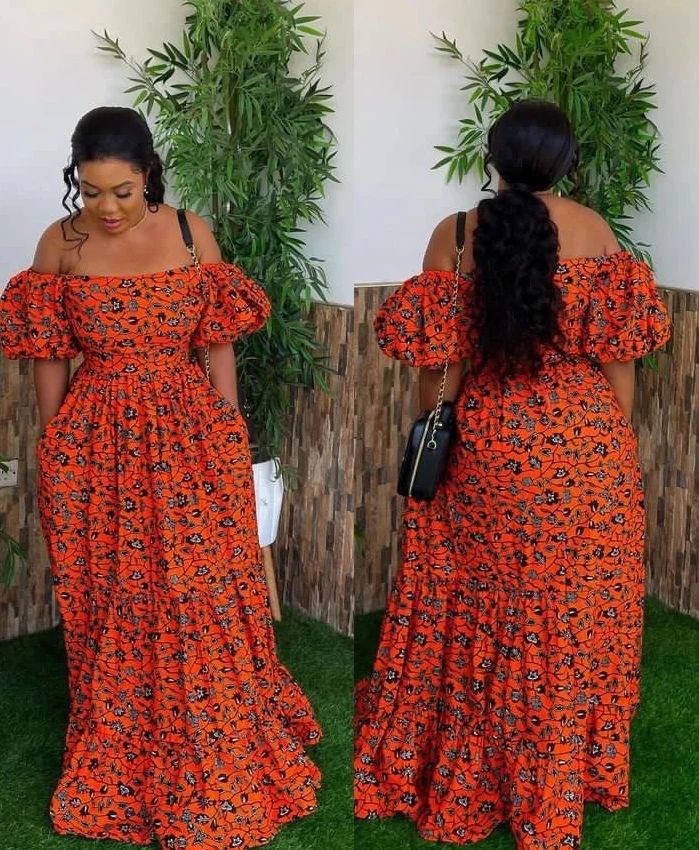 ankara long gown styles 2023 14