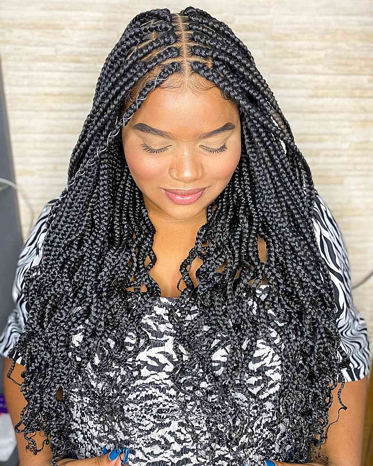 black box braids with wavy ends