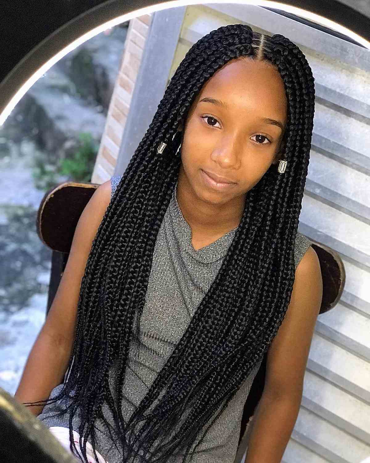 box braids for black women with long hair