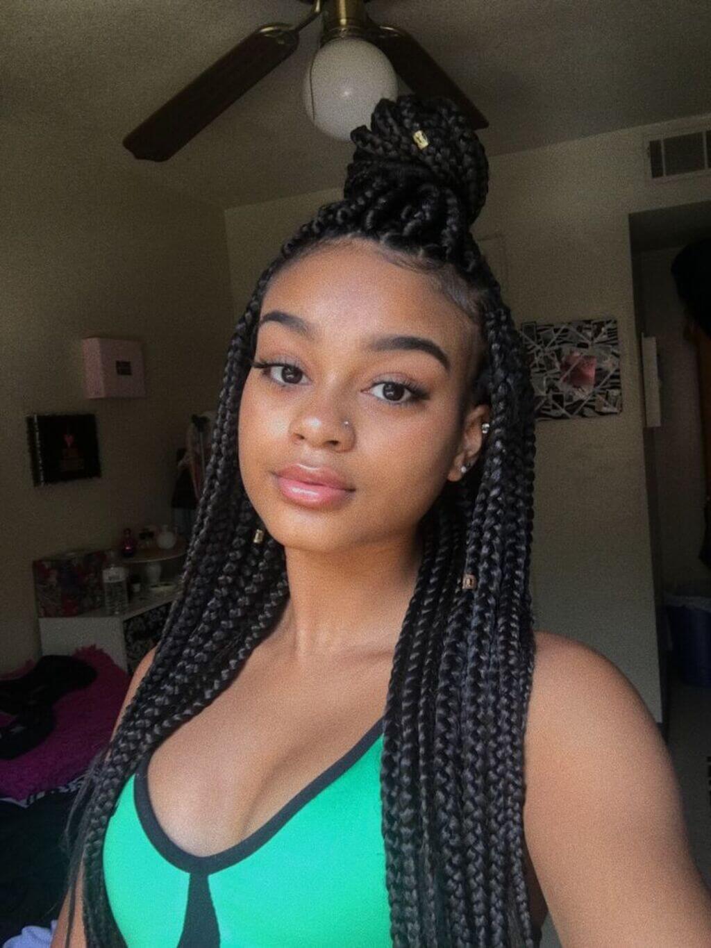 medium box braids hairstyle 14