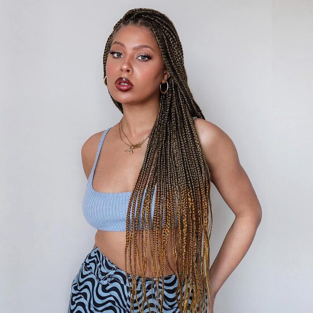 medium box braids hairstyle 9