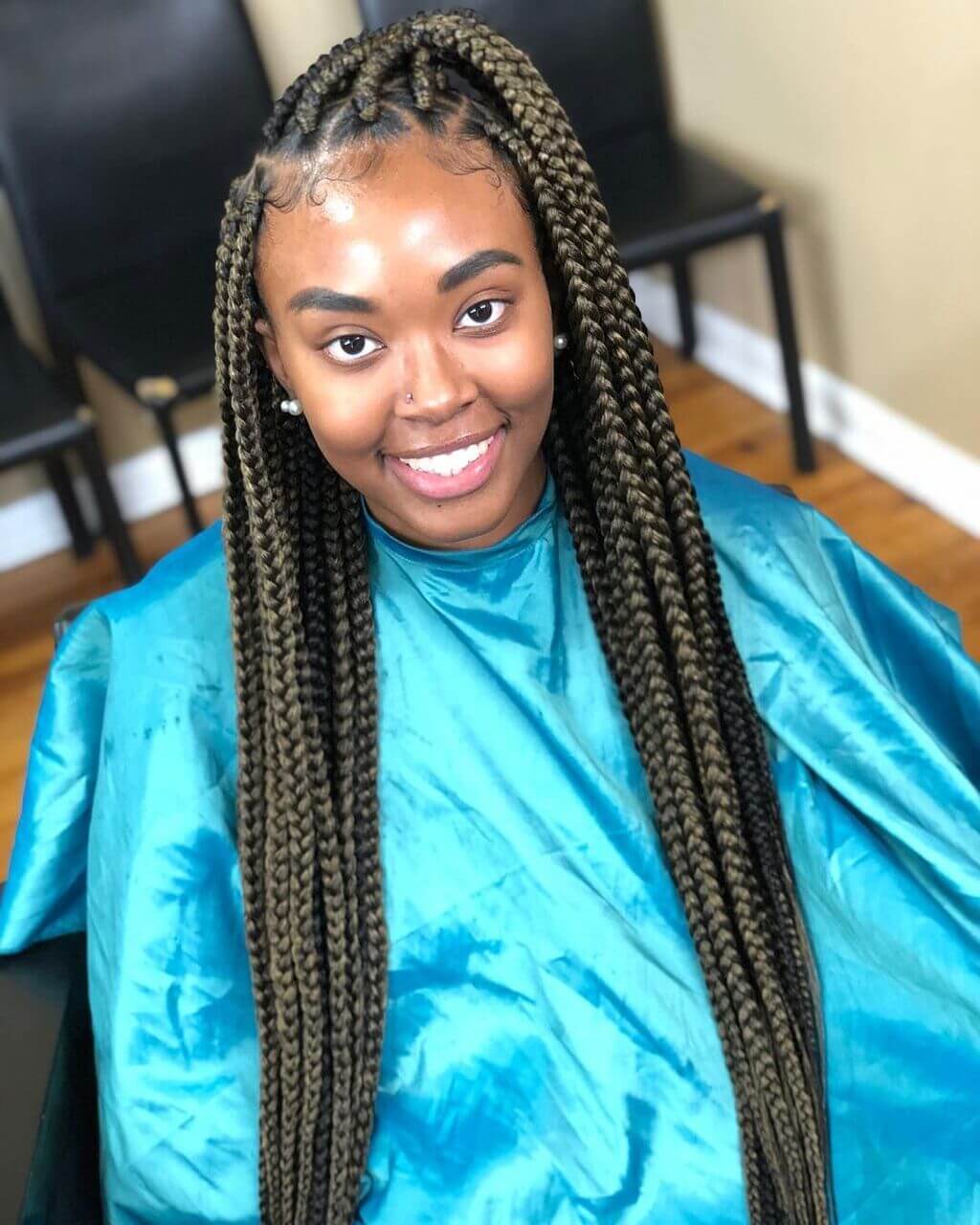 medium box braids long 24