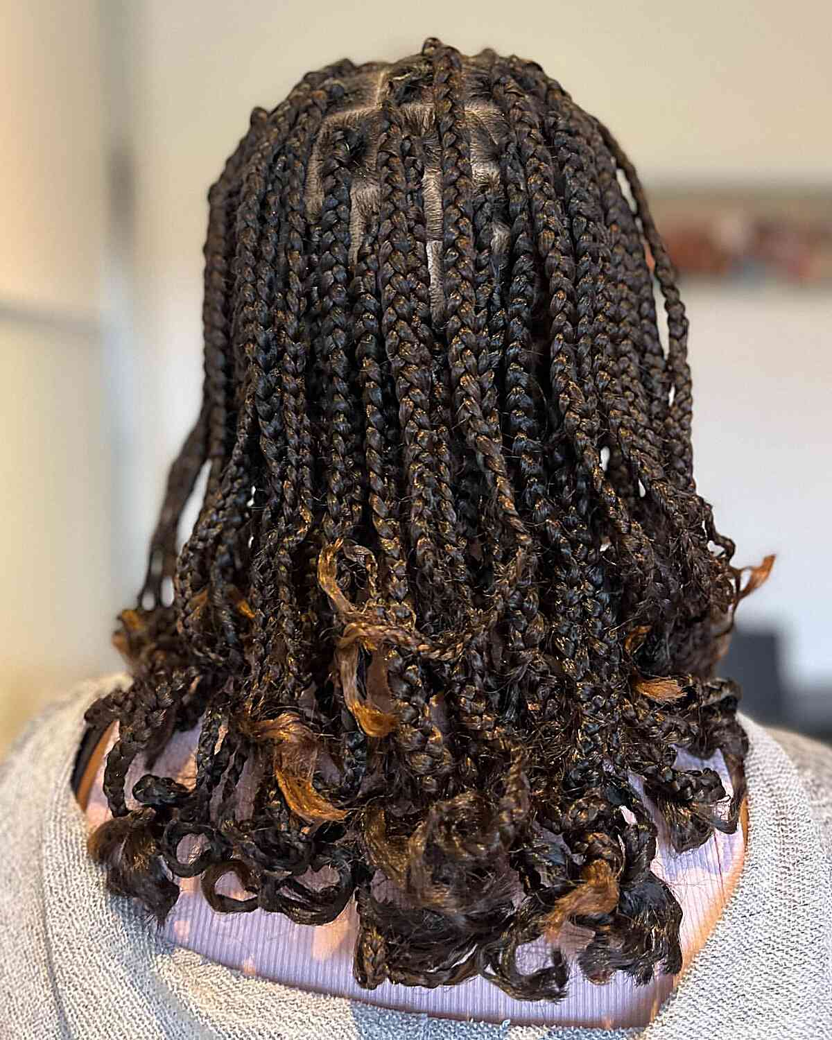 mid length box braids with ombre
