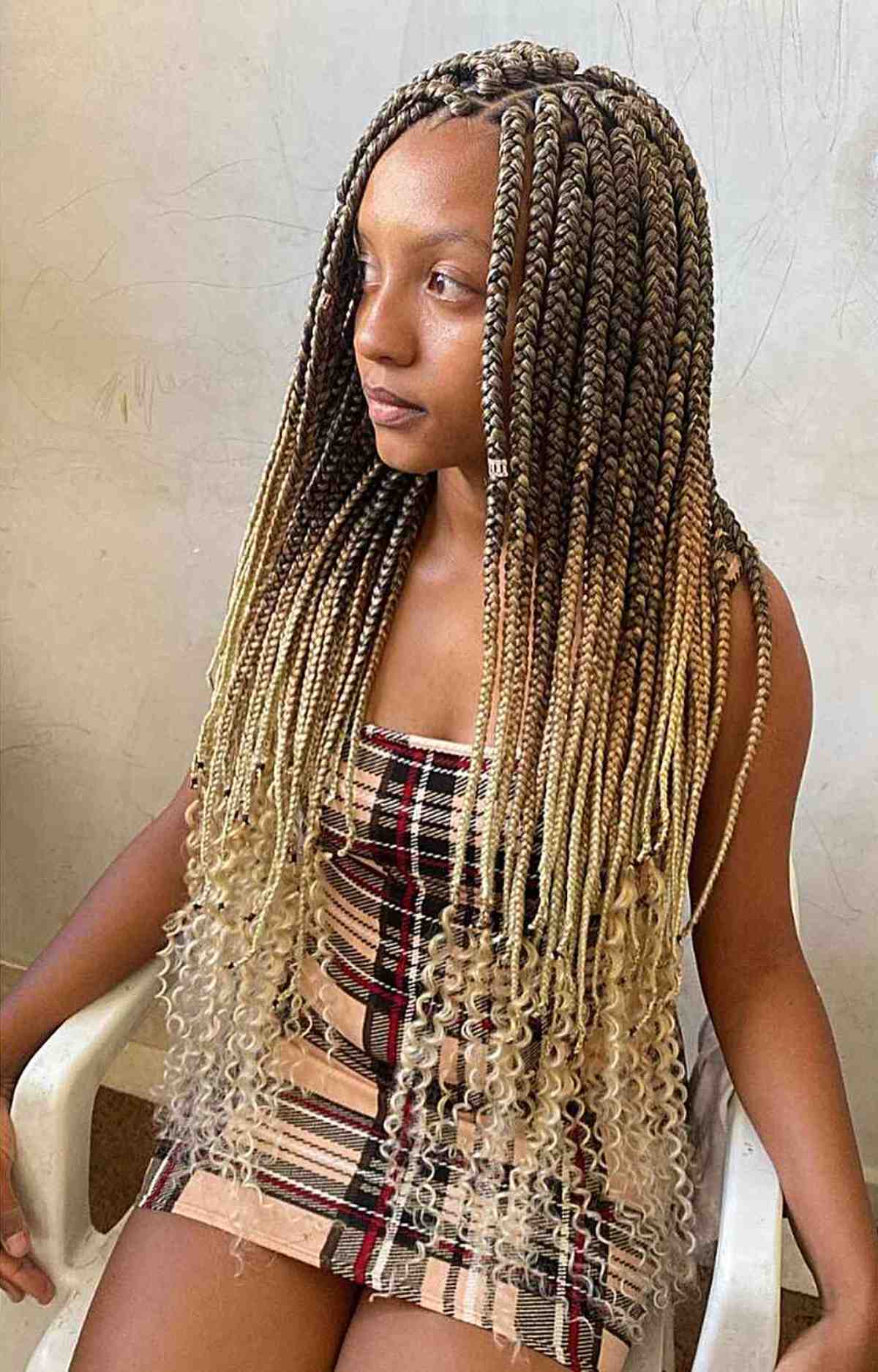 ombre box braids