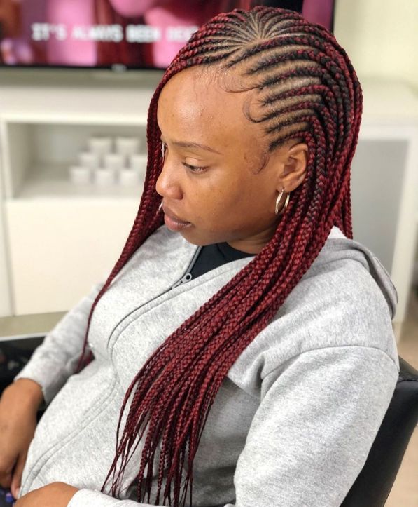 13 lemonade and burgundy braids B7tLMaCBrFy