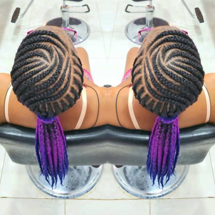 36 ponytail with ombreed lemonade braids CJNnf2flef7