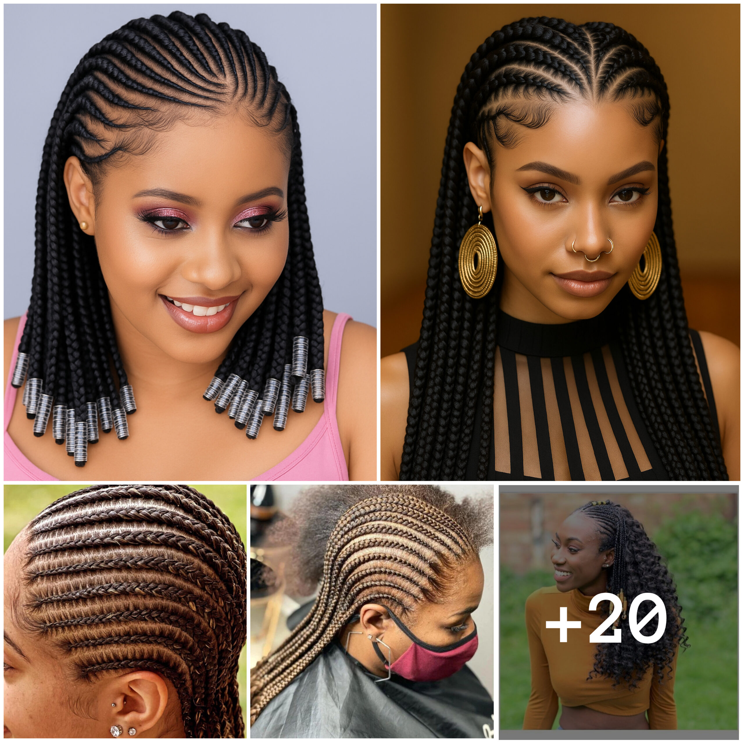 20 PHOTOS: Professional cornrow hairstyles + Knotless braids ‎