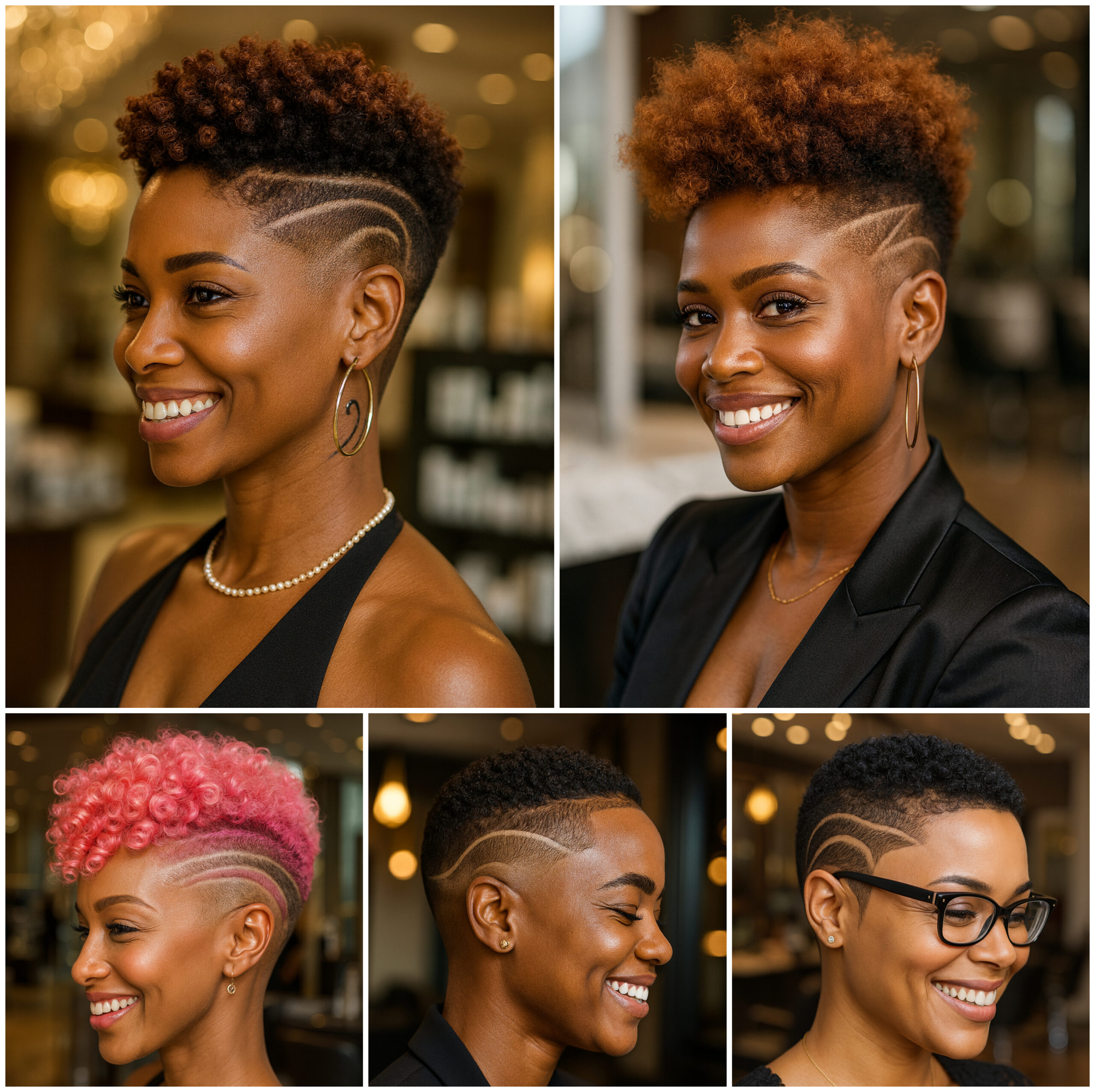 Curly Taper Cuts Highlighted by Bold Hair Tattoos