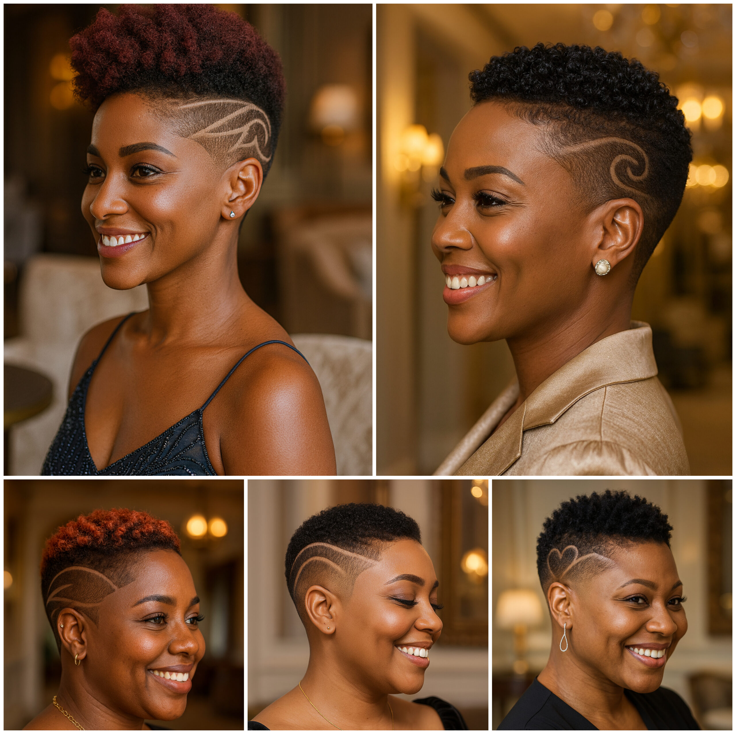 Curly Taper Styles with Bold Shaved Designs