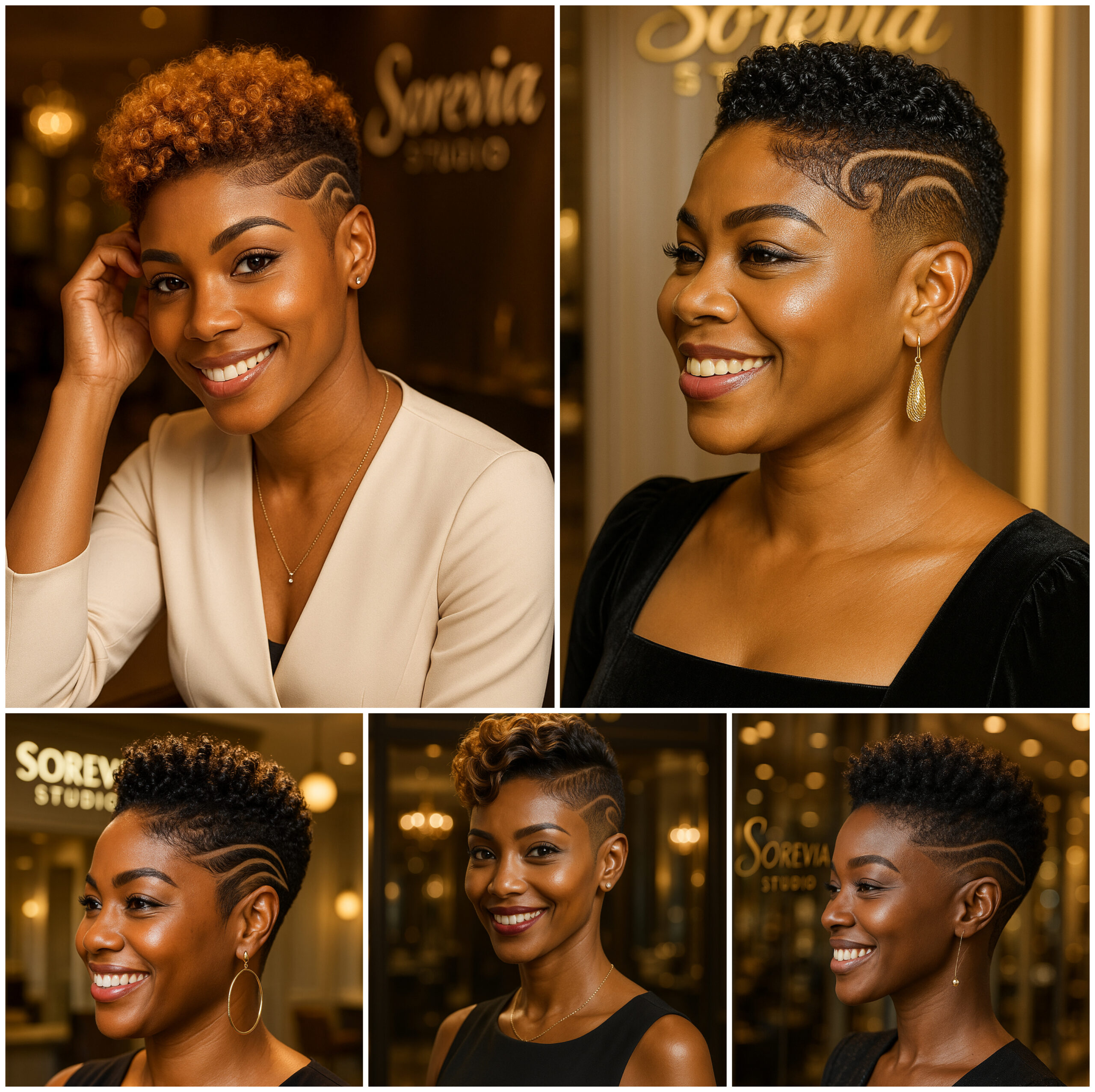 Afro Fade Cuts with Sharp Geometric Patterns