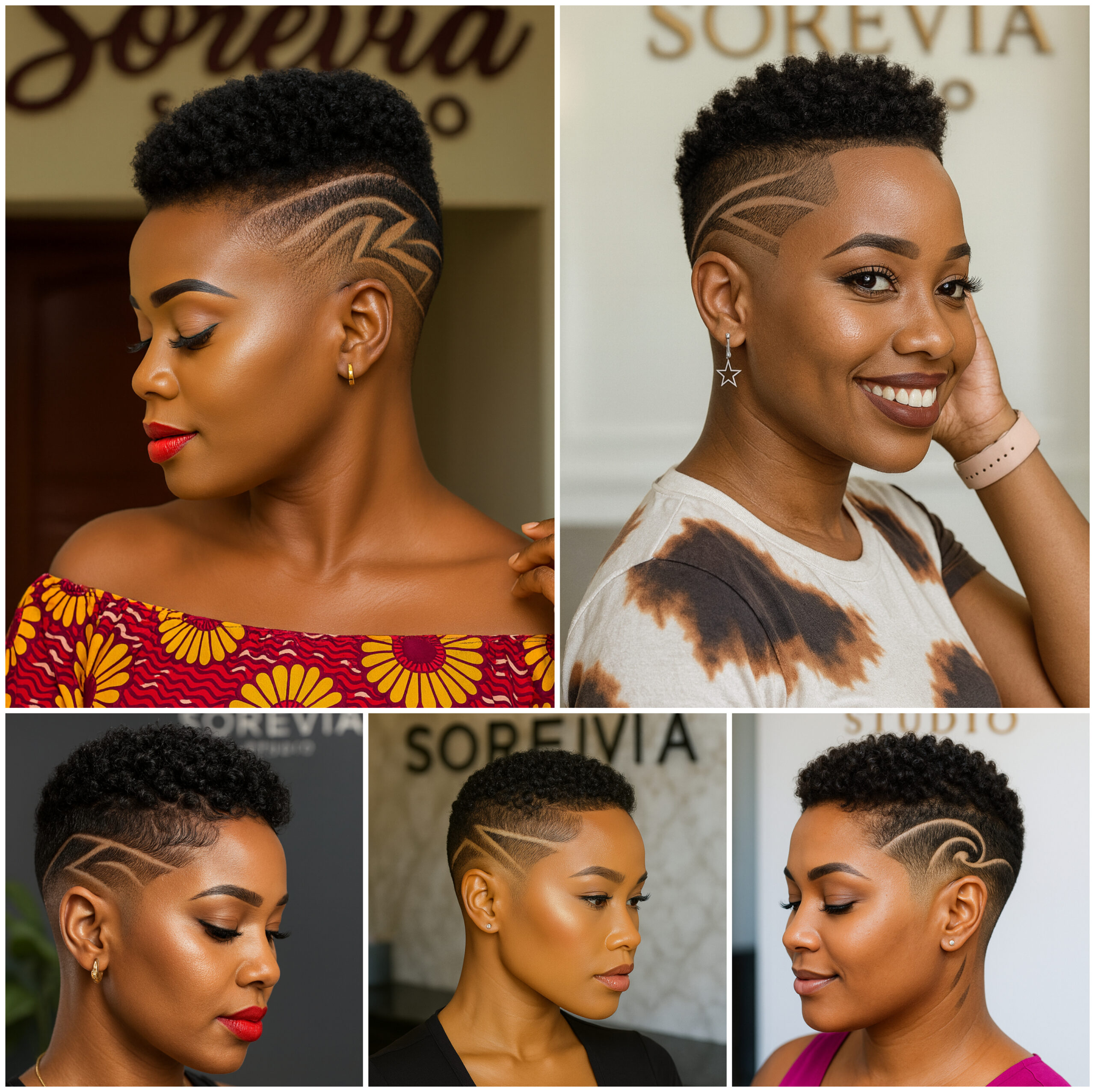 Artistic Shaved Patterns on Short Natural Hair