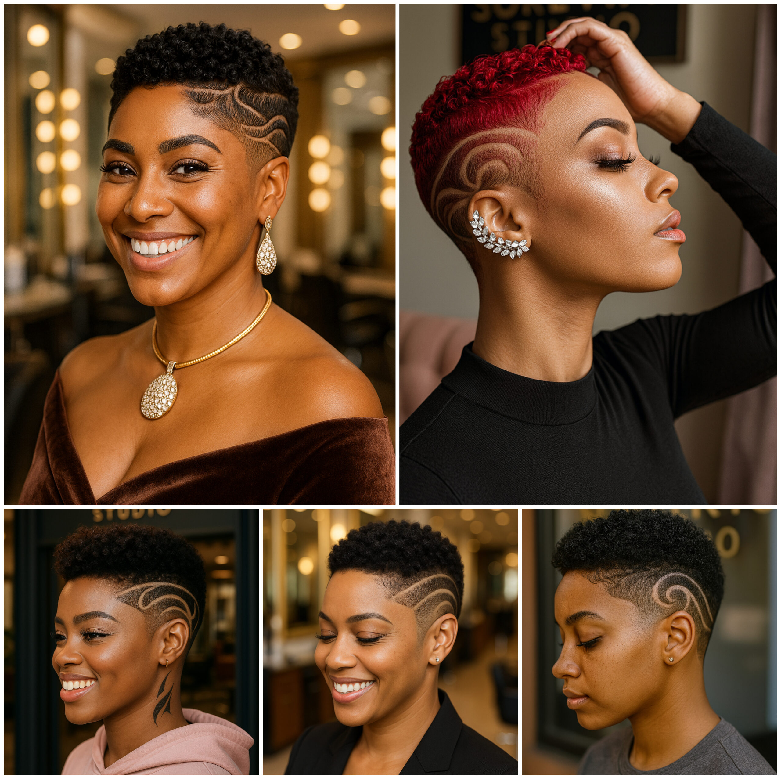 Modern Afro Taper with Creative Hair Etching