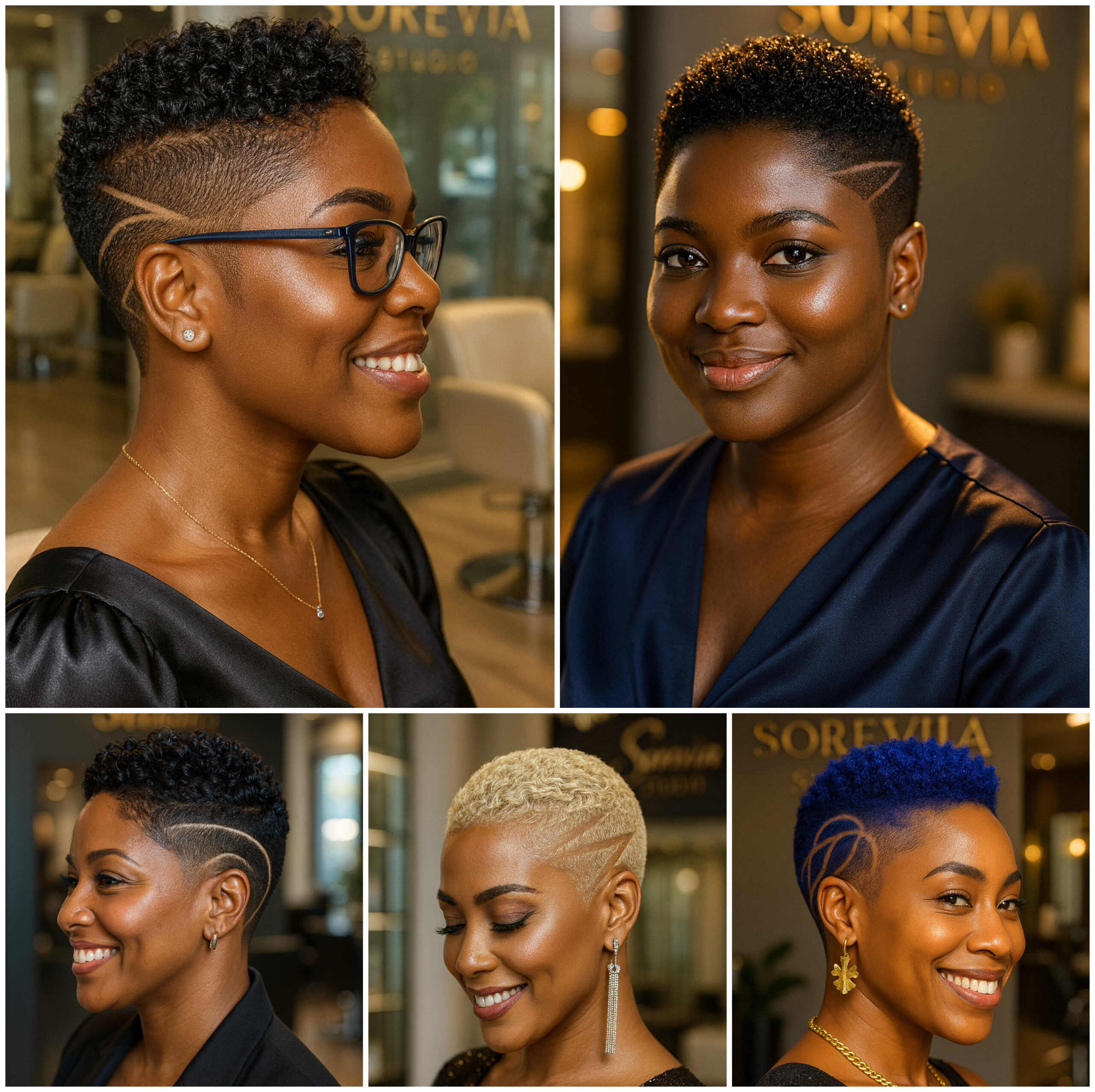 Tapered Curls with Intricate Side Etching