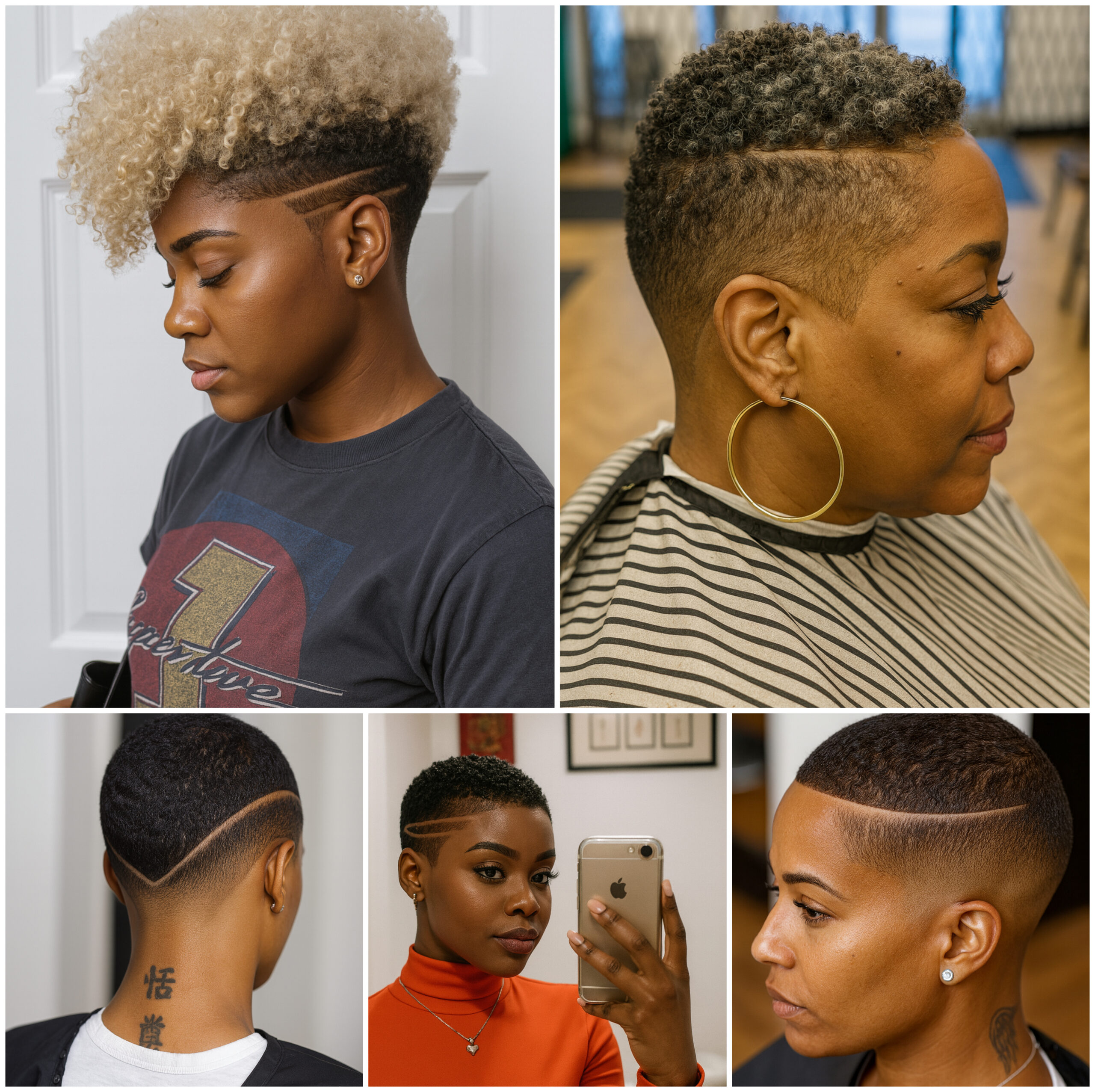 Short Afro Styles with Neat Fade Short Afro Styles with Neat Fade