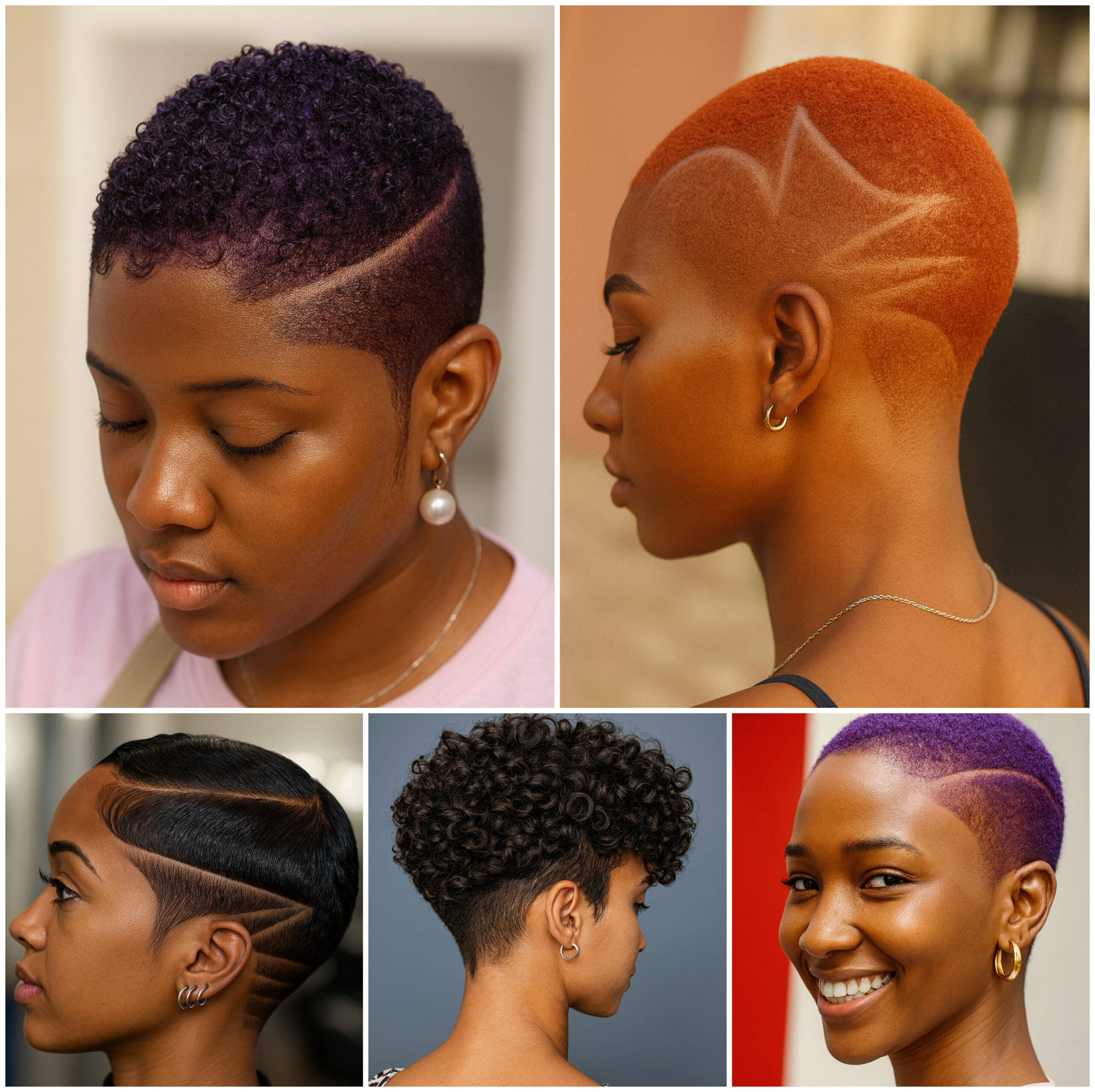 Artistic Short Afro Cuts for Women