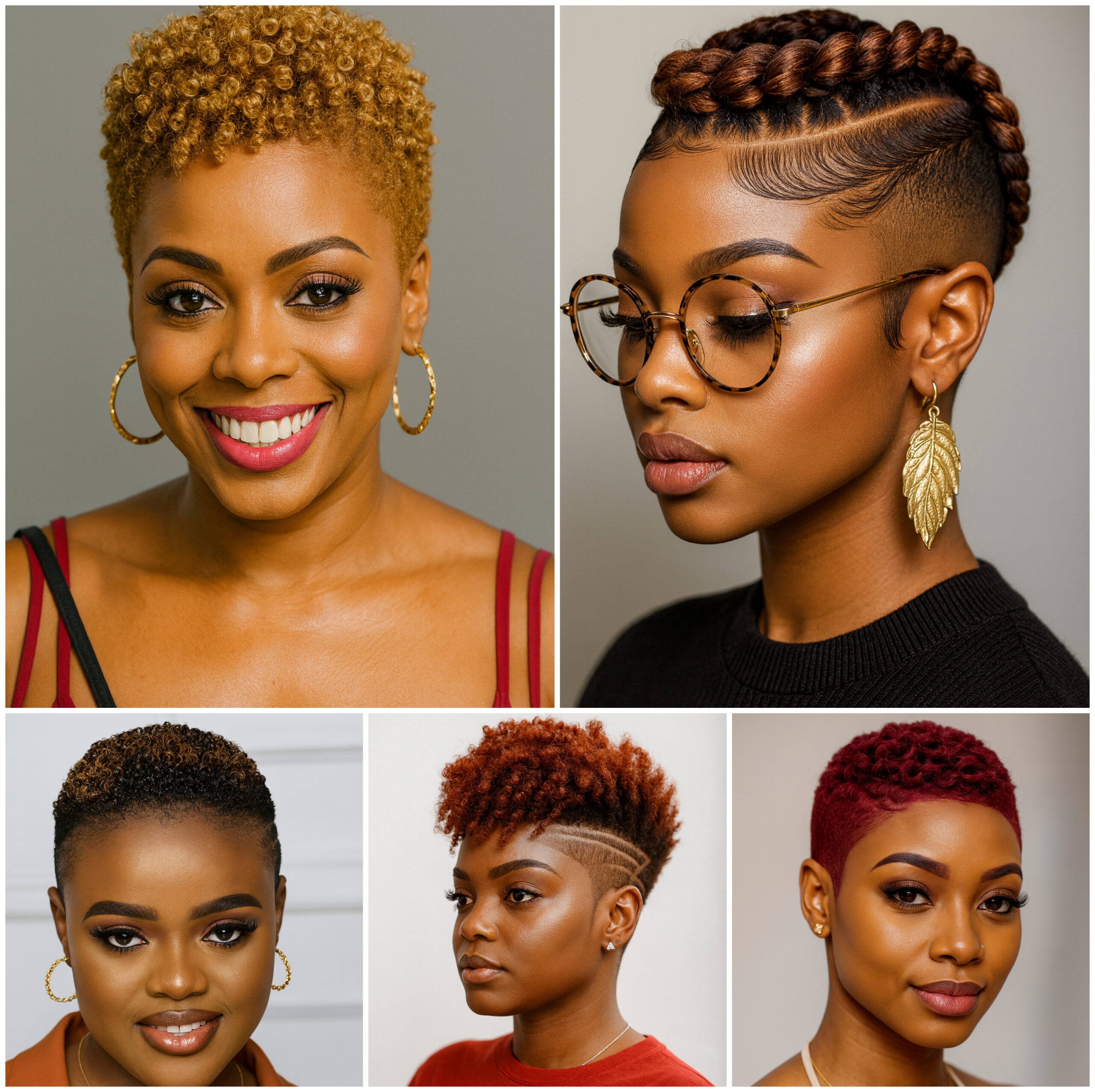 Bold Short Afro Cuts with Fade Art