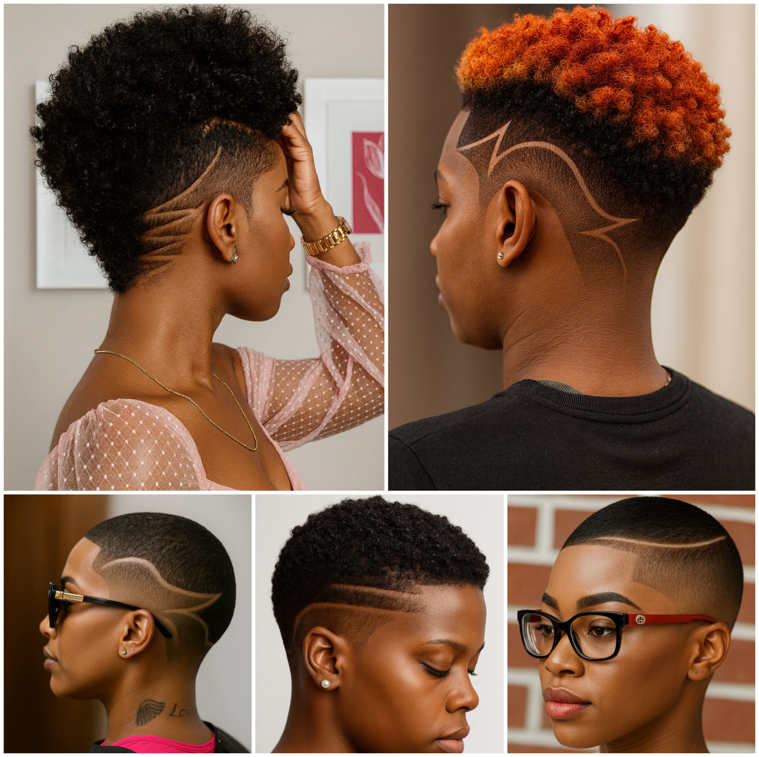 Natural Short Afro Lines with Style Natural Short Afro Lines with Style