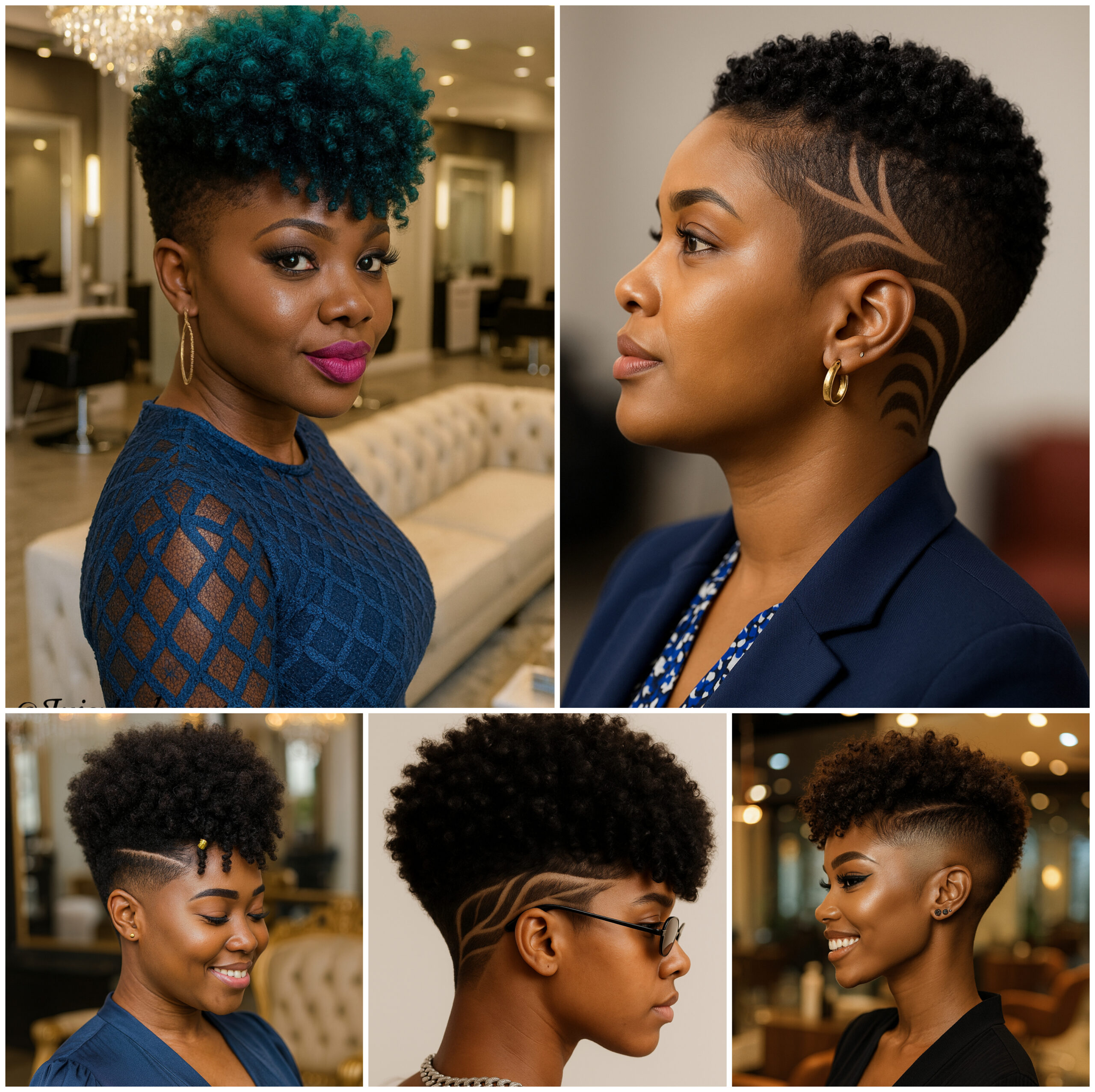 Short Afro Cuts with Polished Edges