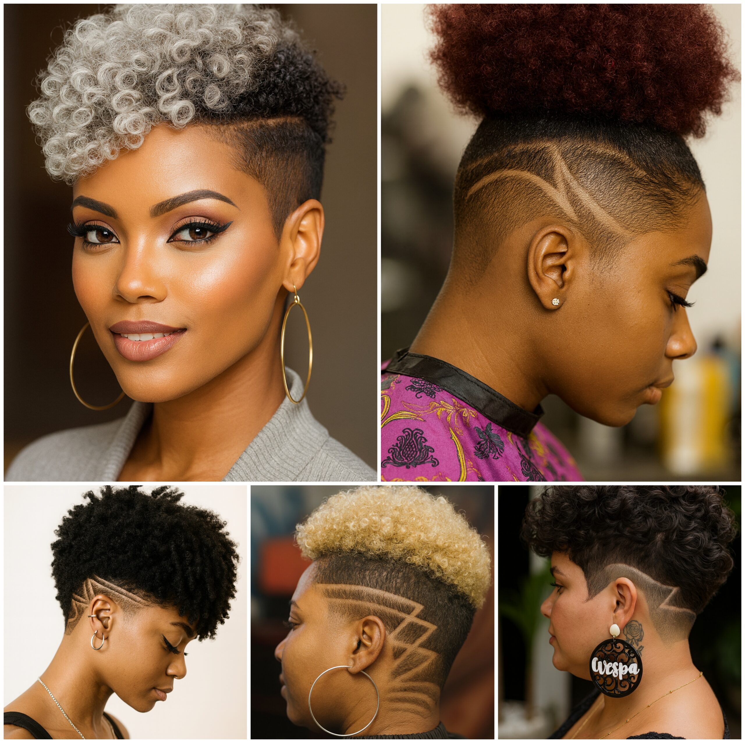 Beautiful Low Fade Afro Styling for Ladies