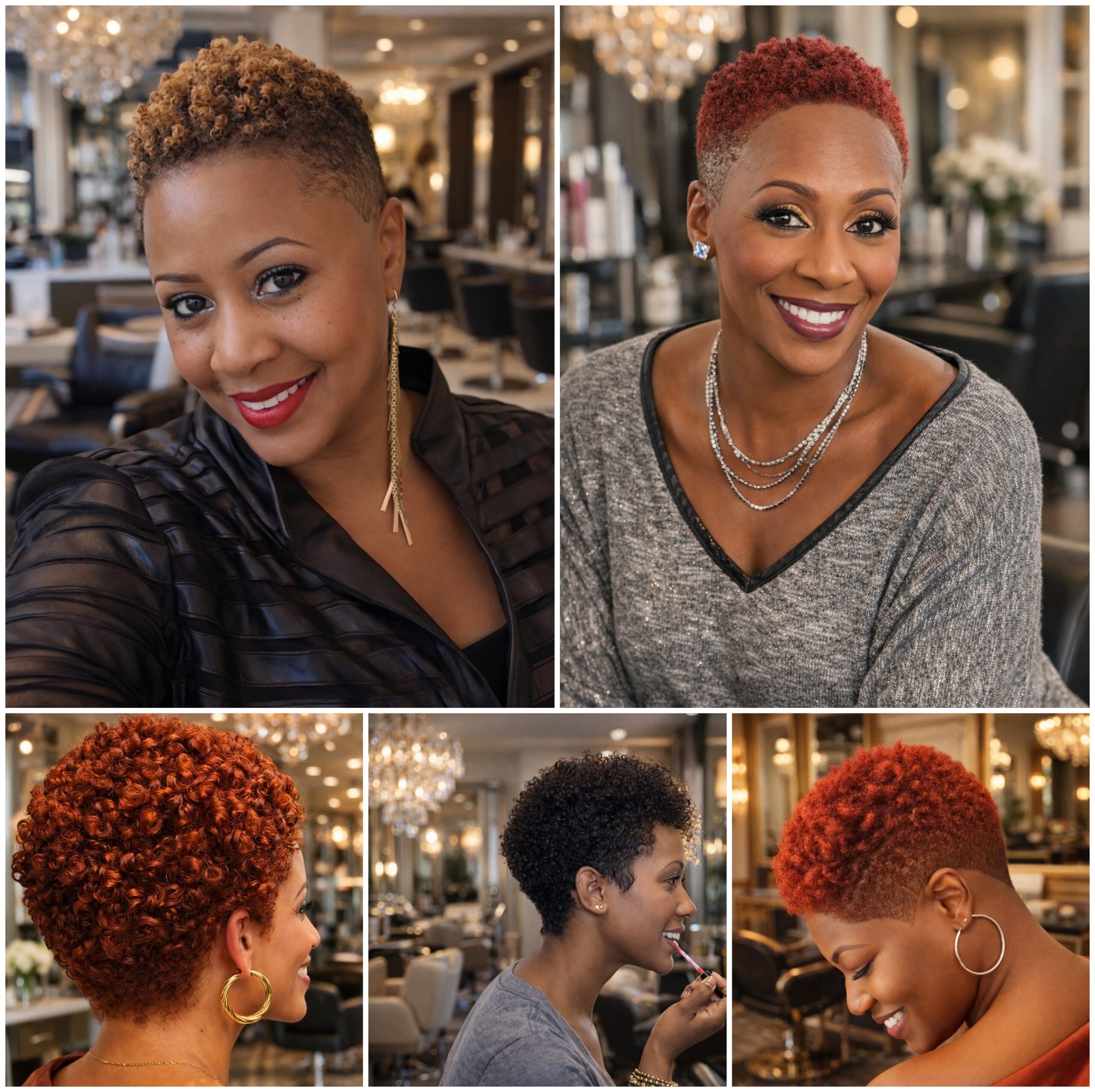 Luxury Short Afro Looks with Soft Shape Luxury Short Afro Looks with Soft Shape