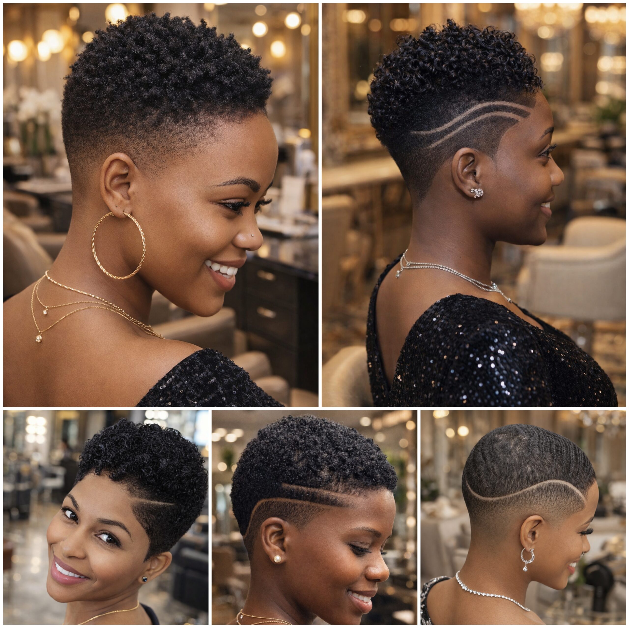 Low Fade Details on Short Afro Hair