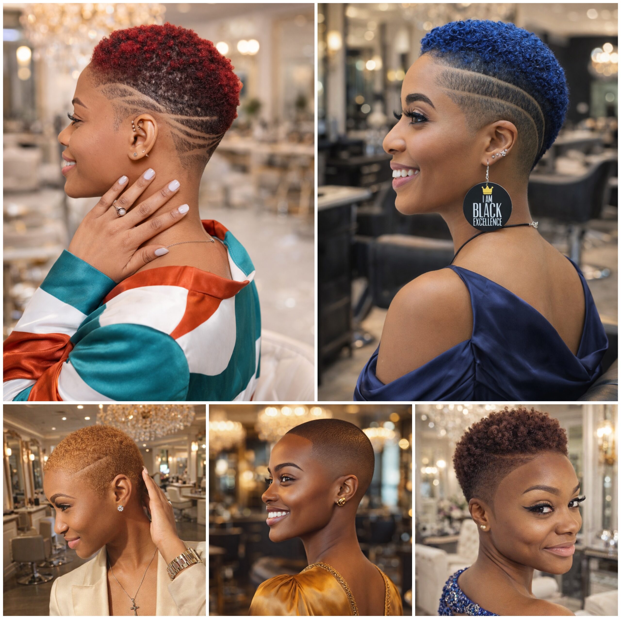 Short Natural Afro with a Close Outline