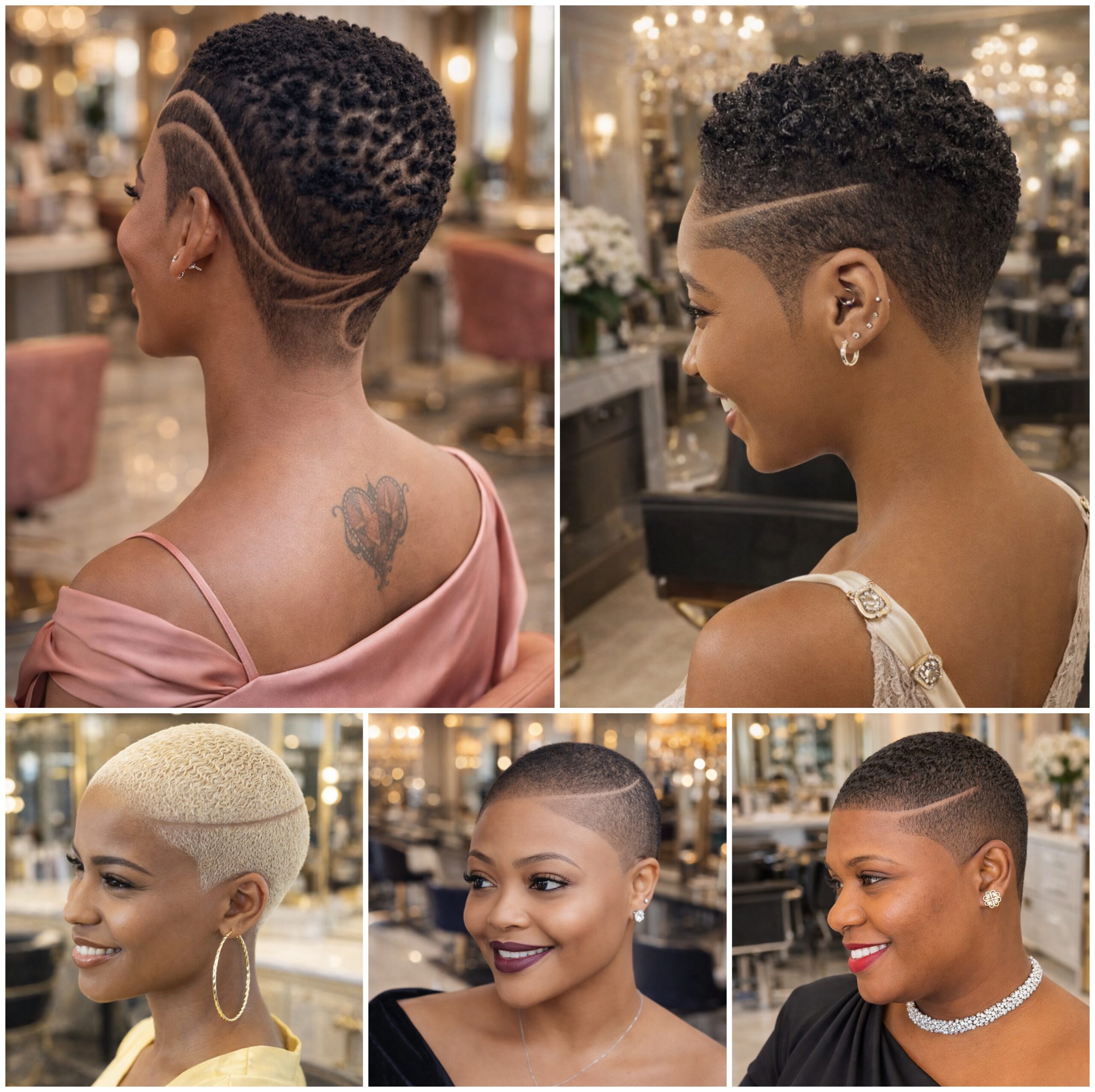 Natural Afro Hair Styled Close and Short