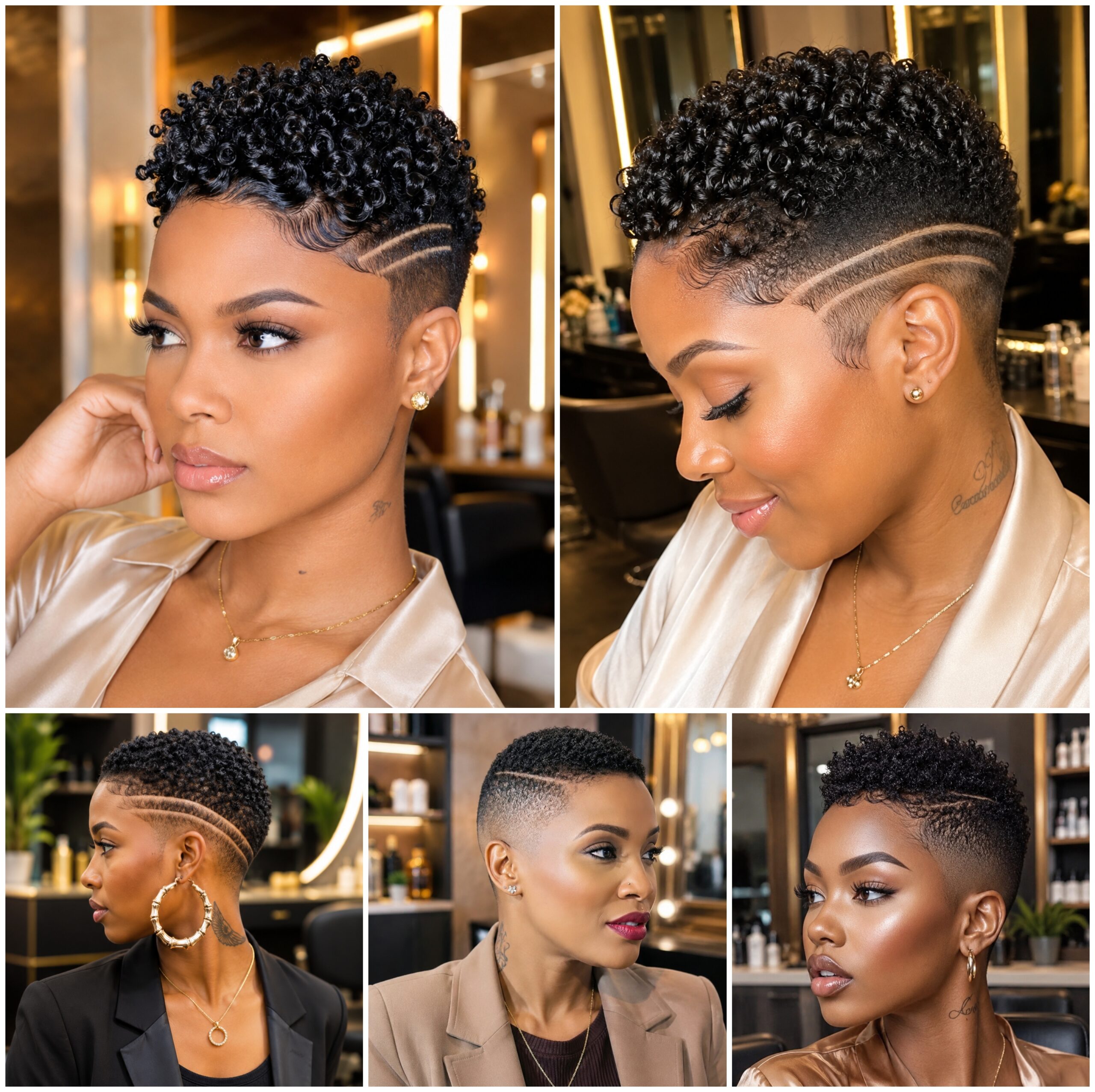 Low Cut Afro Styles With Bold Little Details Low Cut Afro Styles With Bold Little Details