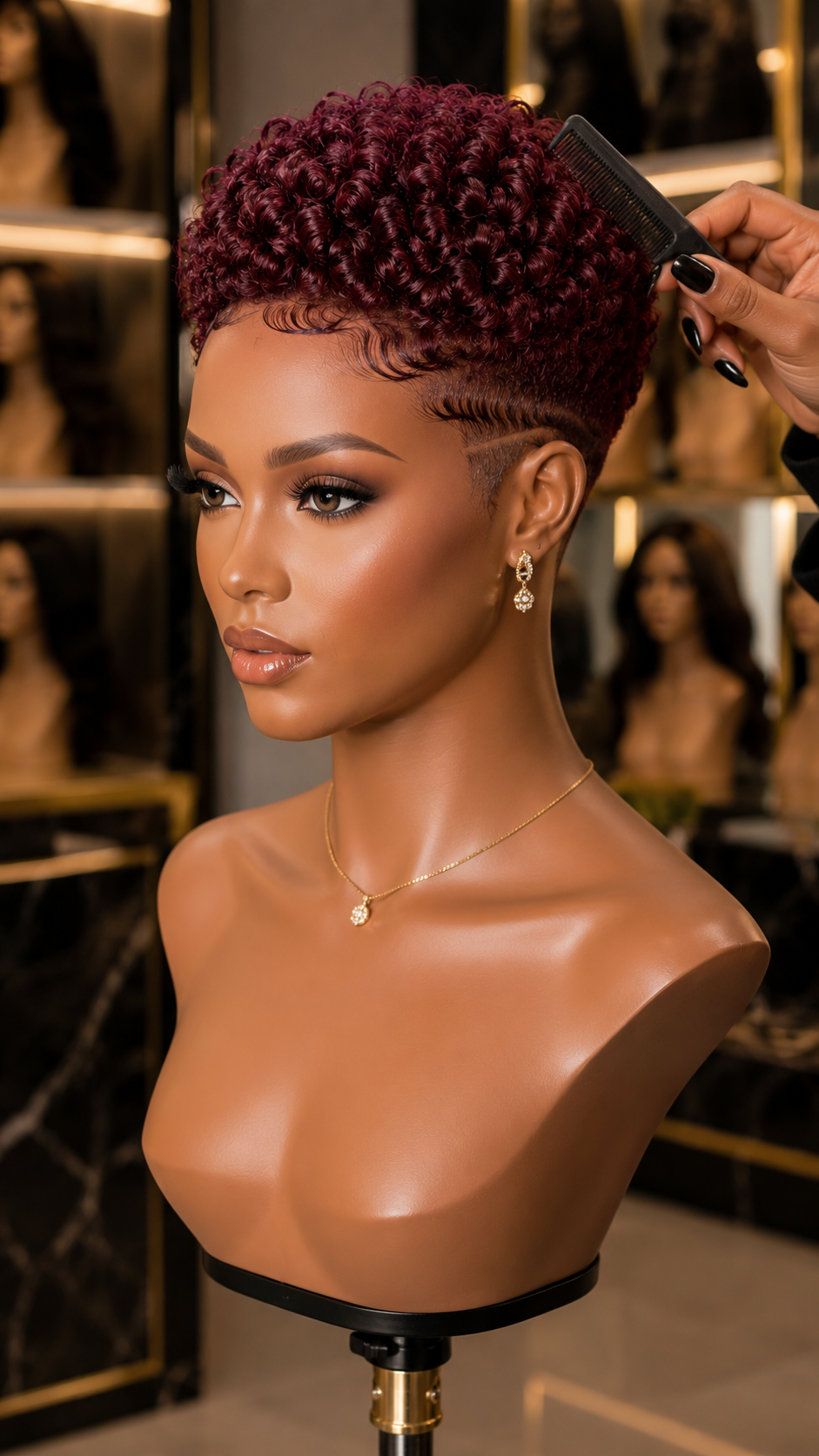 This Burgundy Curly Pixie Wig Looks Too Luxe To Ignore