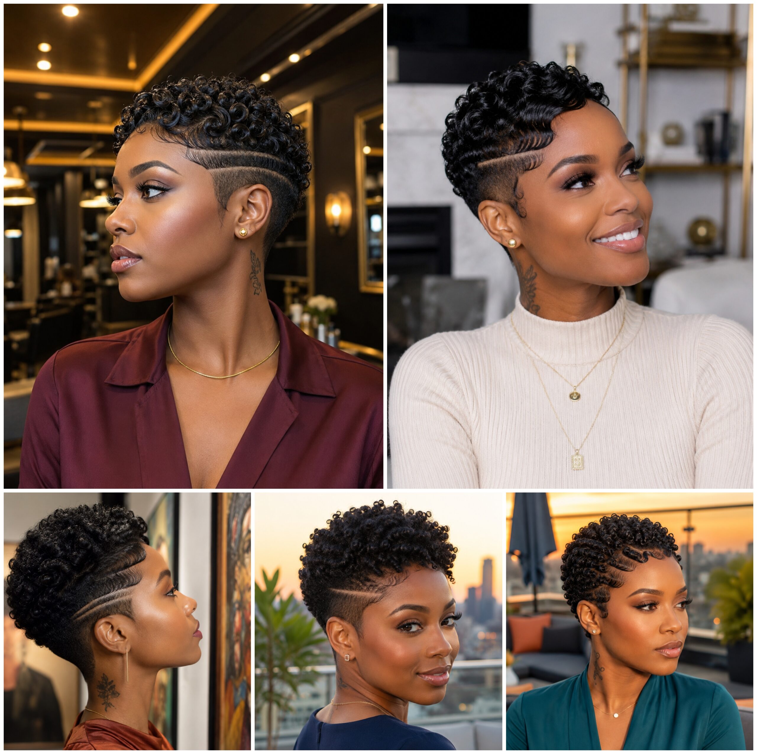 Finger Wave Hairline with Coil Fade Sides