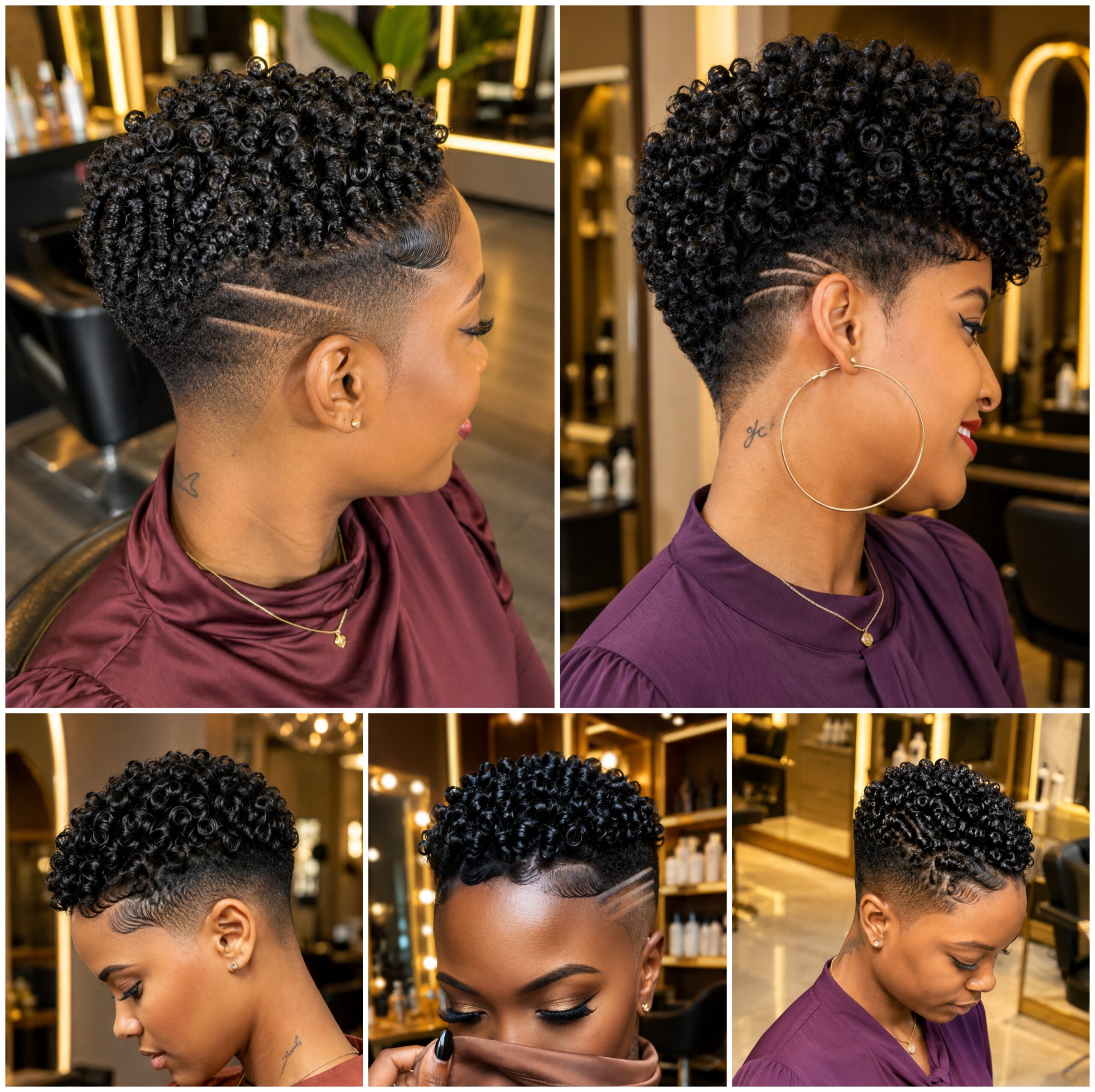 Short Natural Taper Cuts with Side Lines