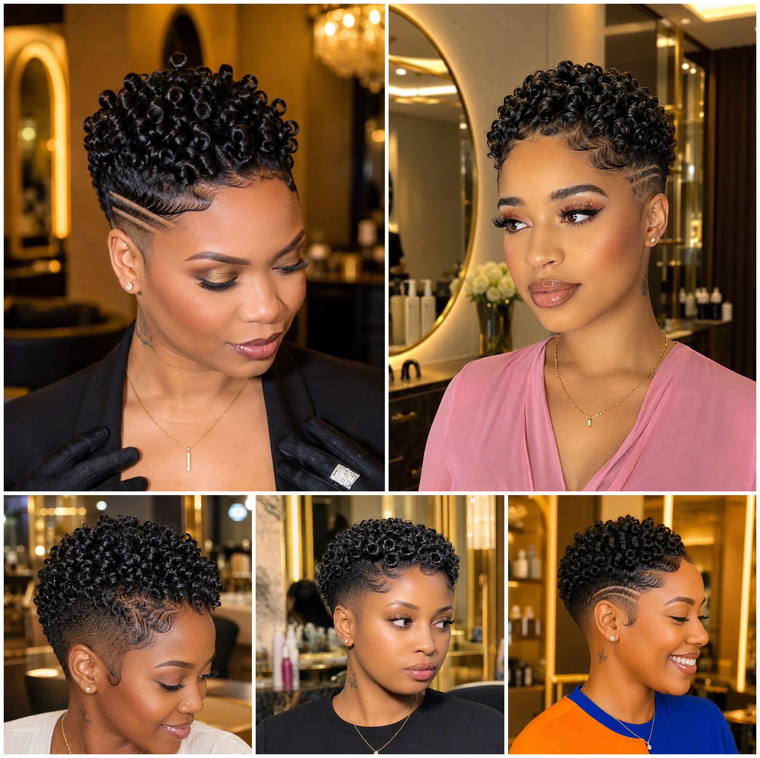 Wet-Look Finger Coils with Low Taper Sides Wet-Look Finger Coils with Low Taper Sides