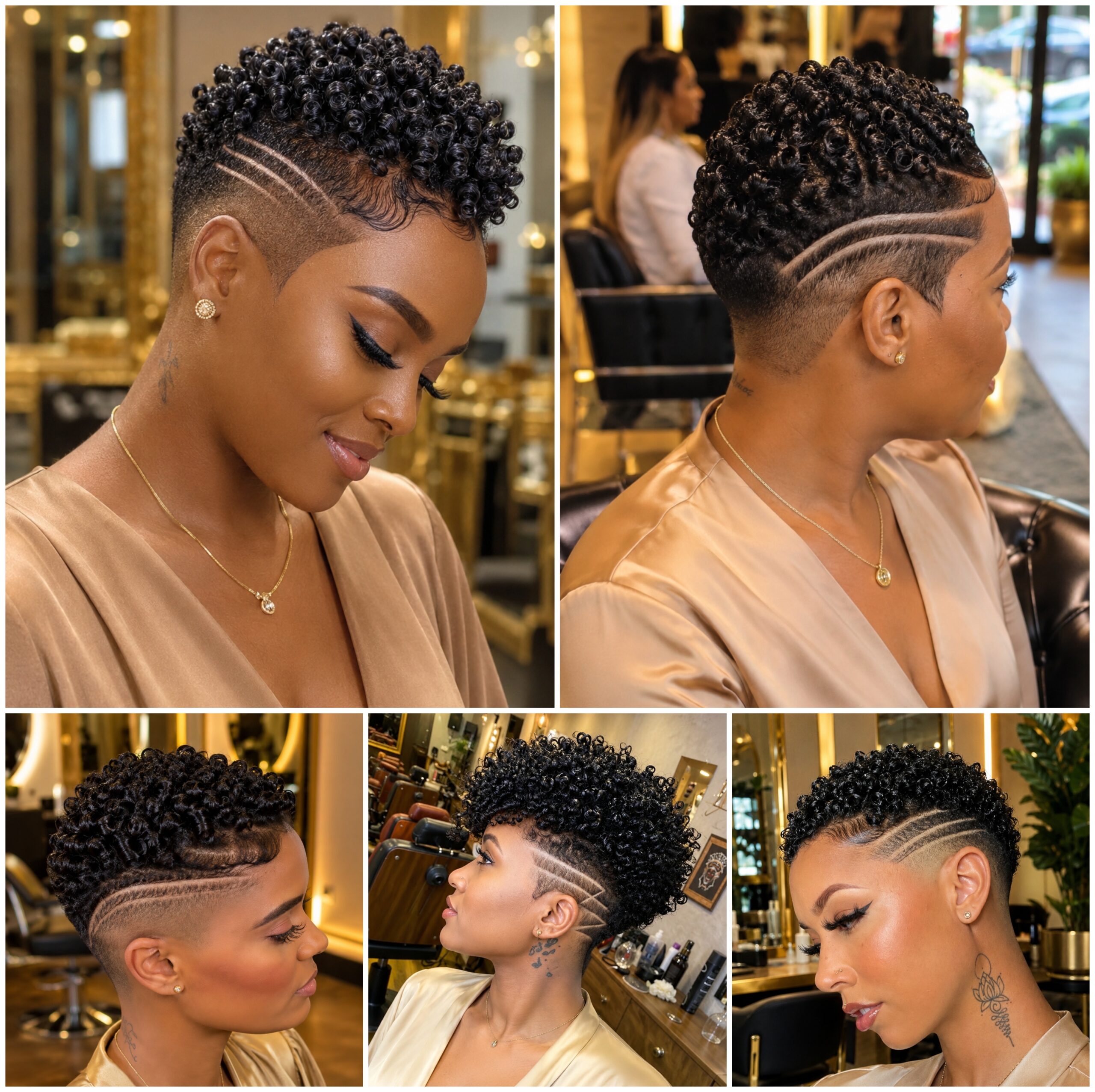 Low Cut Afro Styles With Soft Temple Detail Low Cut Afro Styles With Soft Temple Detail