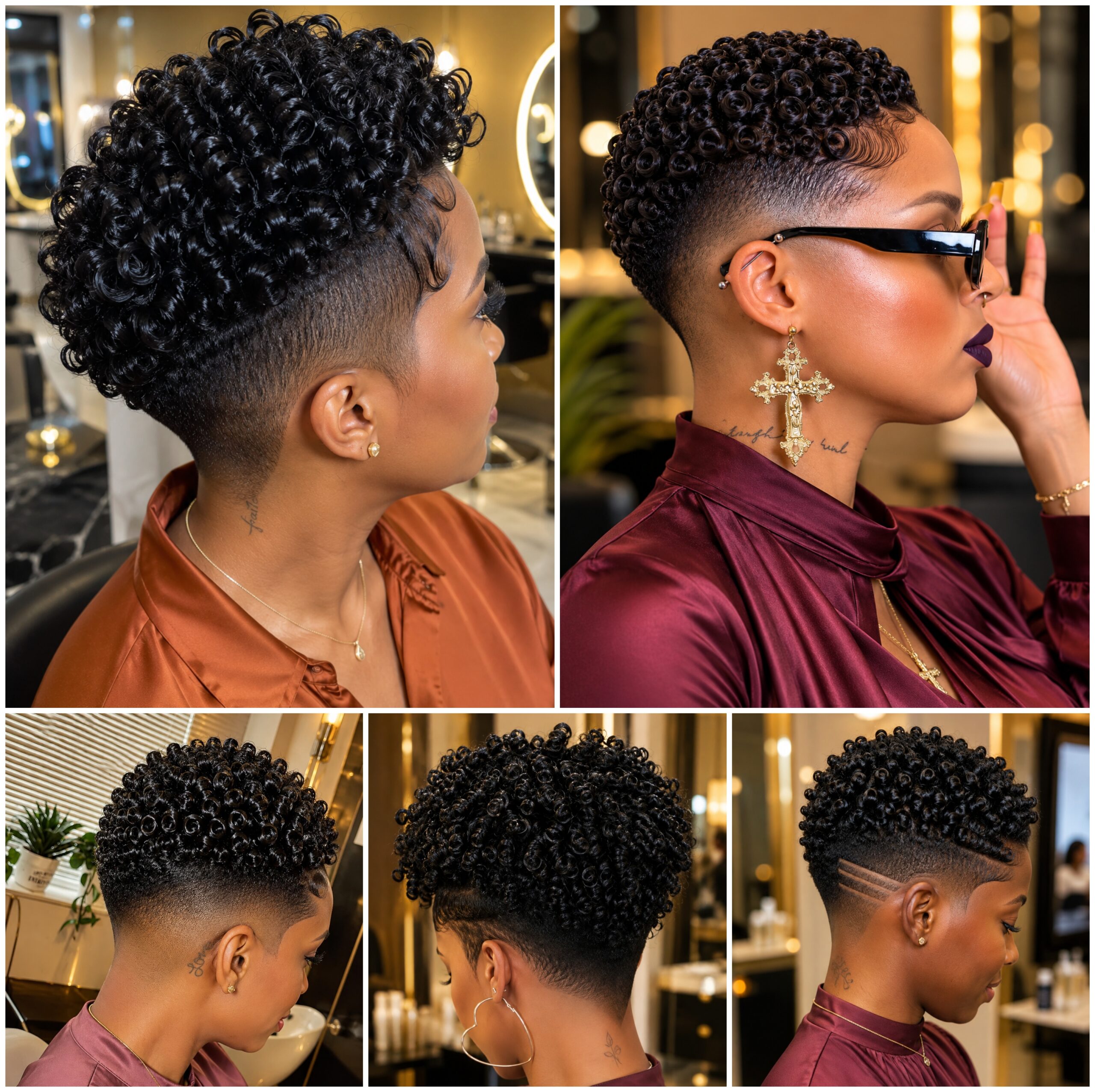 Taper Fade Finger Coils with Razor Lines Taper Fade Finger Coils with Razor Lines