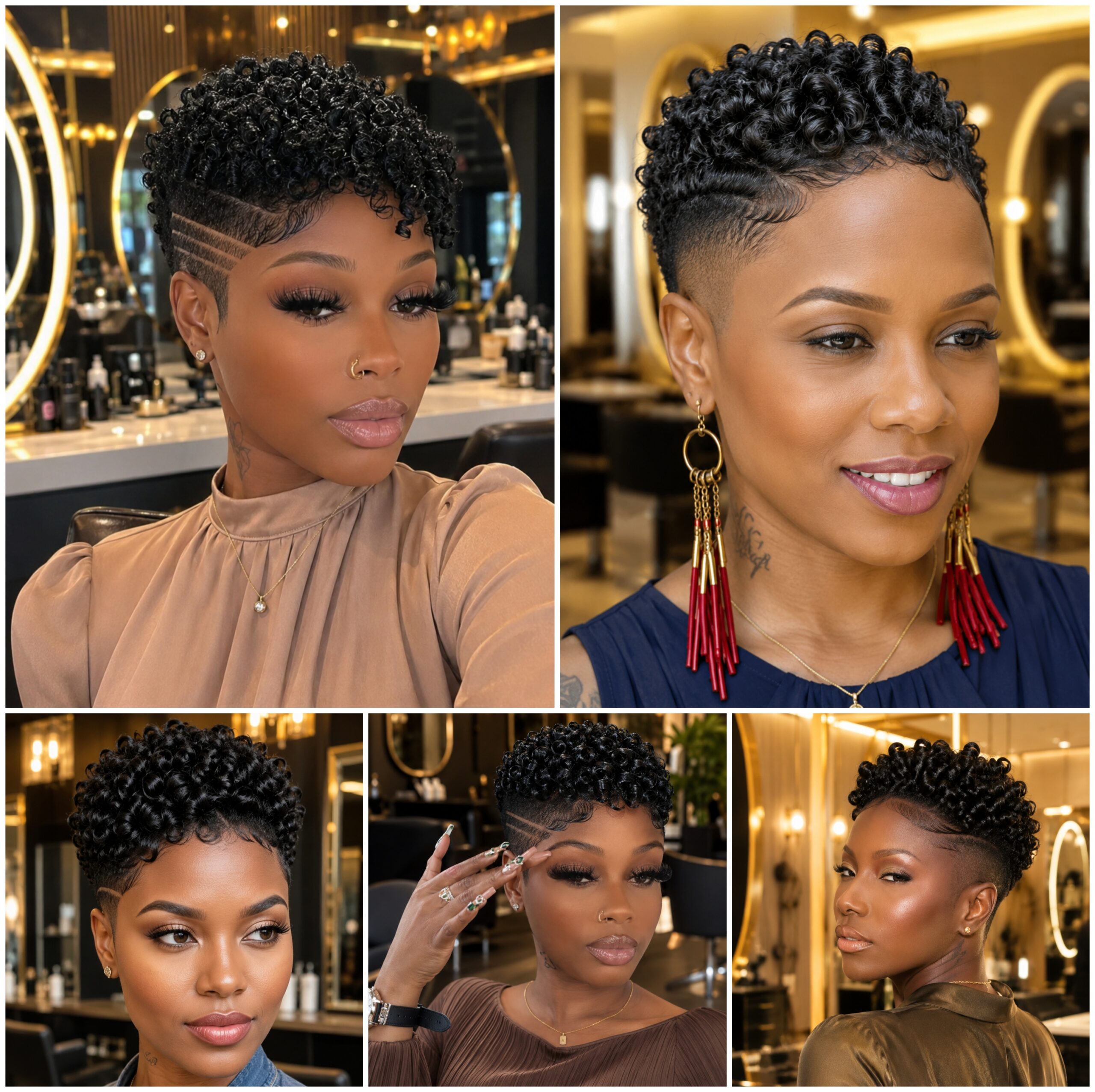 Jet Black Finger Coils with Low Fade Sides