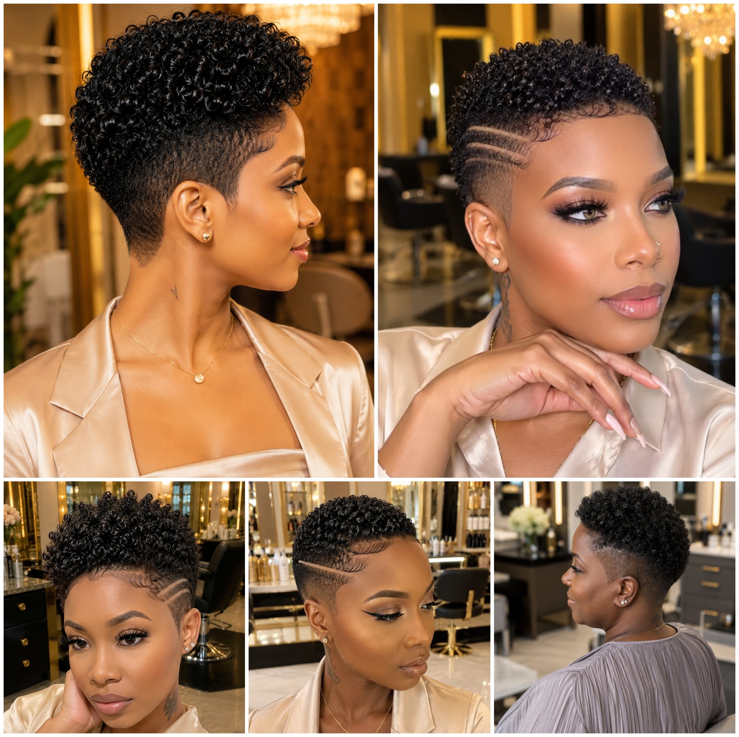 Short Afro Styles With Sculpted Face Detail