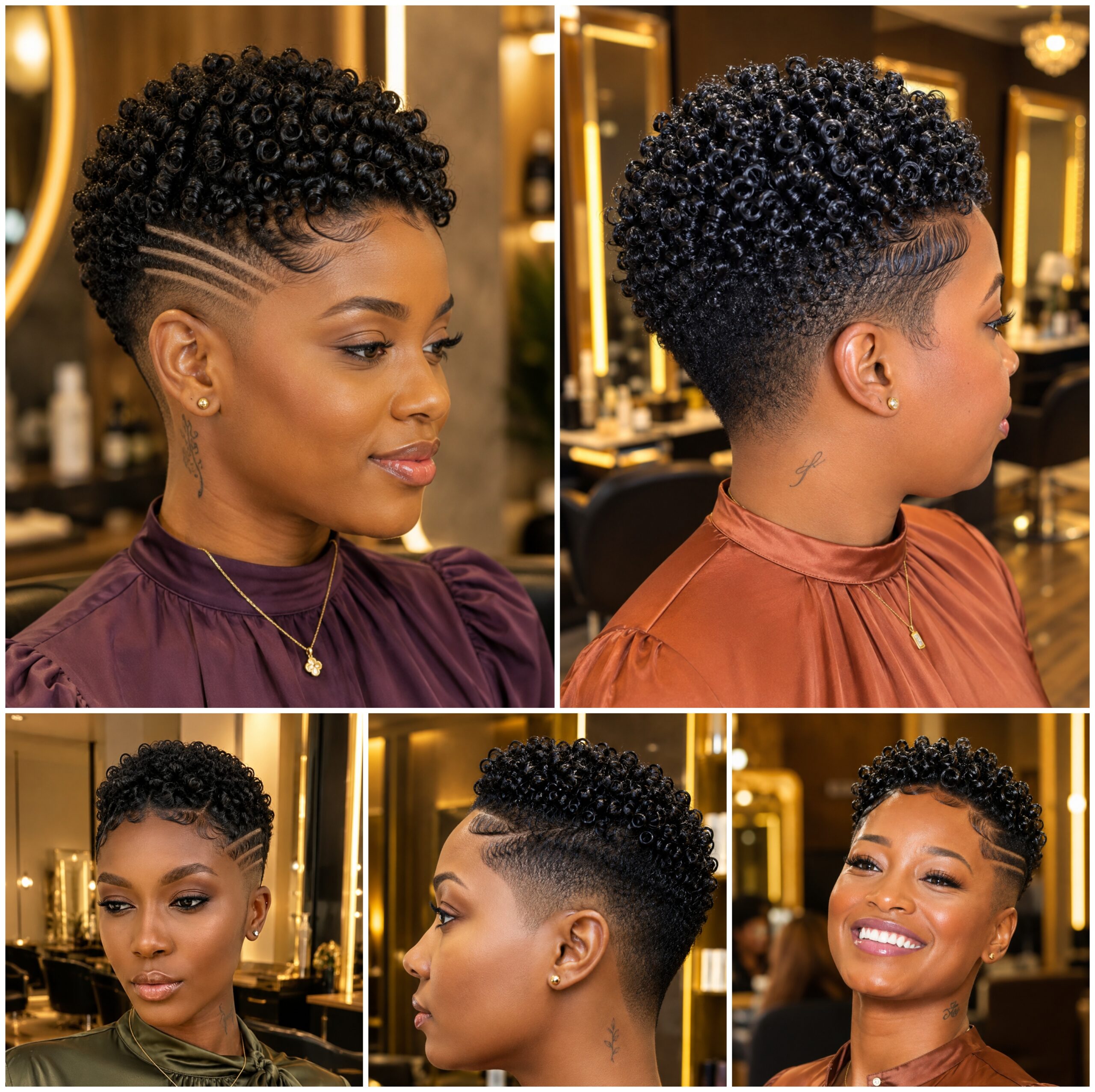 Glossy Finger Coil Fade Styles for Women