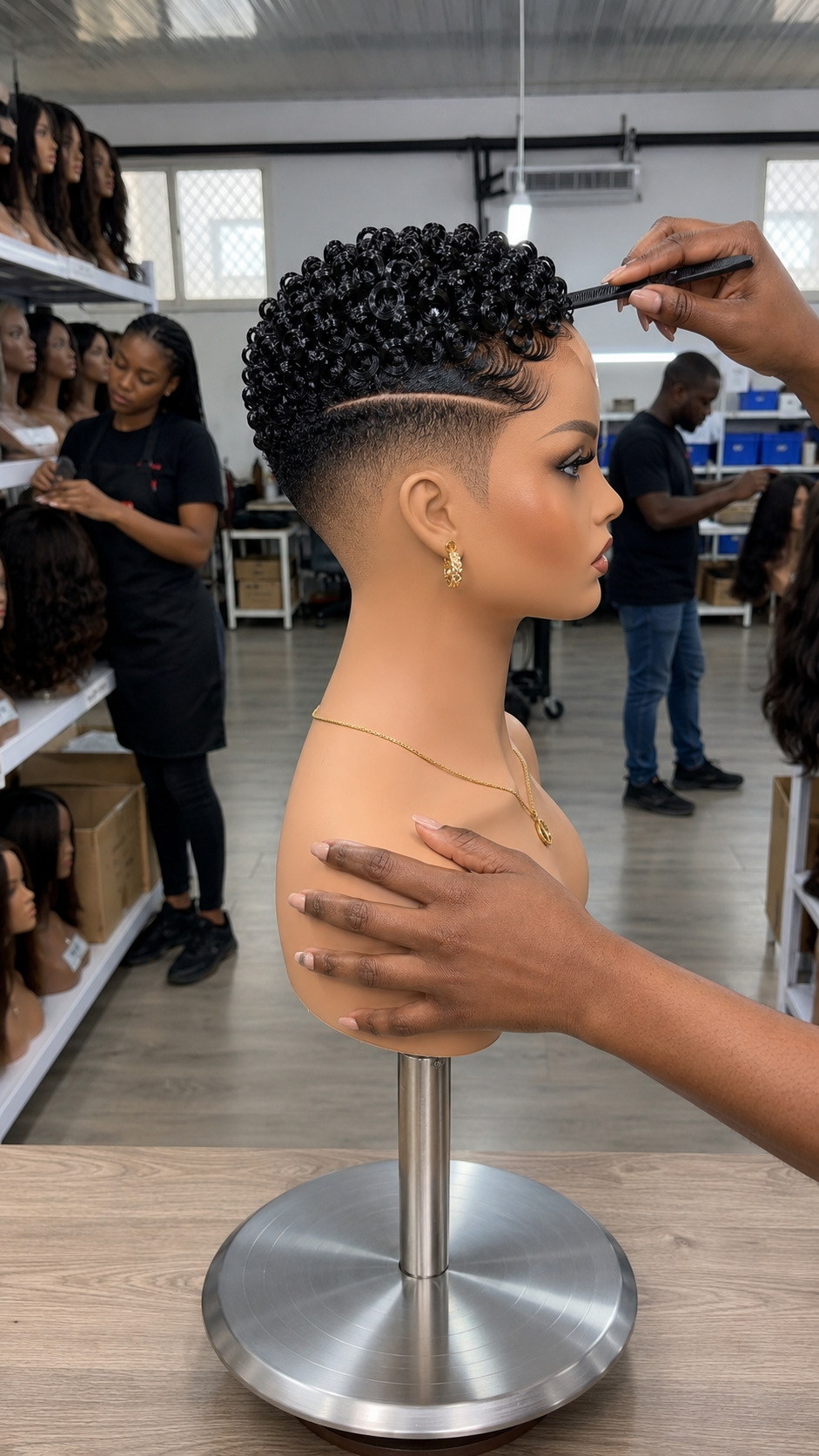 Where To Buy This Black Curly Pixie Wig With Sharp Side Detail