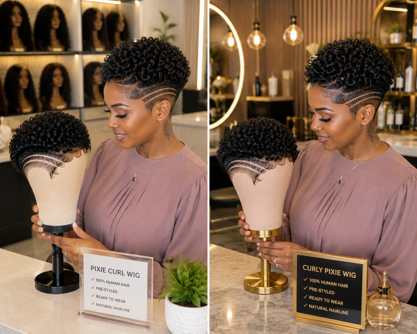 Bouncy Curls, Curved Side Lines, And A Swept Edge — Where To Get This Pixie 🖤✨ #hairstyleandfashionSCp