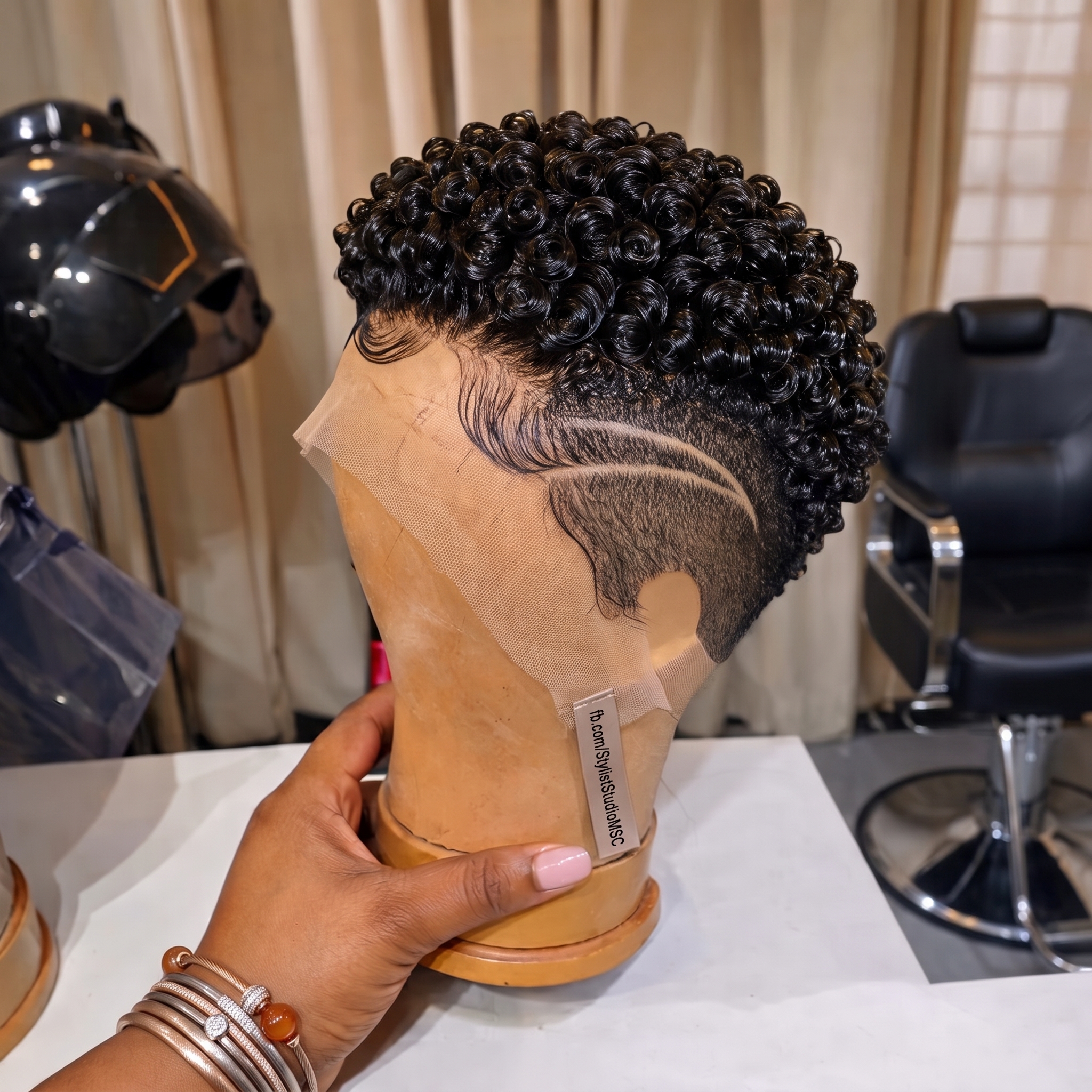The Hardest Part Of A Carved Line On A Curly Pixie Wig Is Where It Ends #StylistStudioMSC The Hardest Part Of A Carved Line On A Curly Pixie Wig Is Where It Ends #StylistStudioMSC