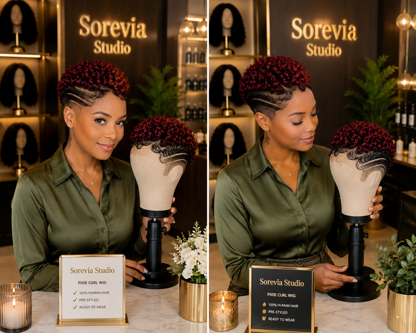 Deep Red Curly Pixie Wig With Curved Wave Design Is Pre-Styled Human Hair š“P⨠#WigBusiness Deep Red Curly Pixie Wig With Curved Wave Design Is Pre-Styled Human Hair š“P⨠#WigBusiness