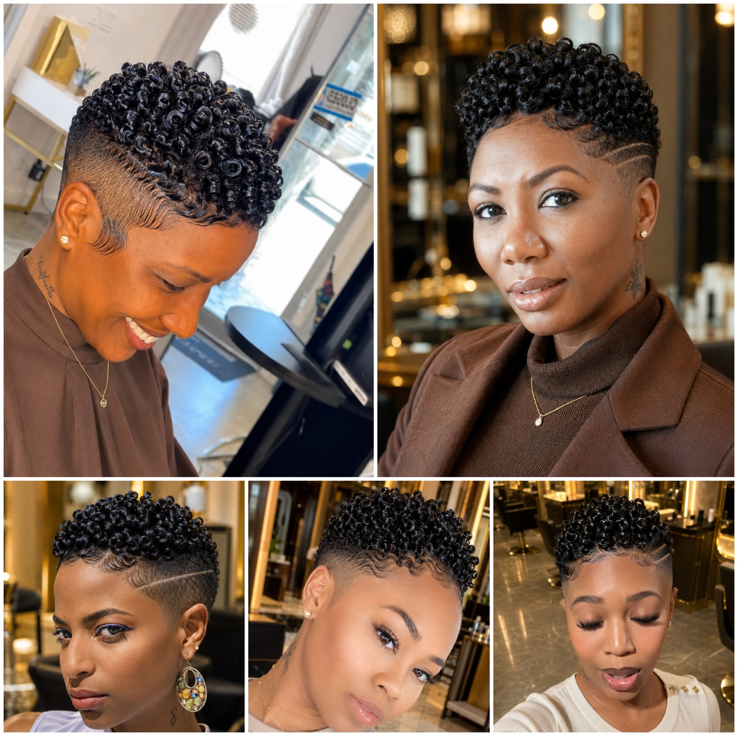 Finger Coil Afro Cuts with Tapered Sides Finger Coil Afro Cuts with Tapered Sides