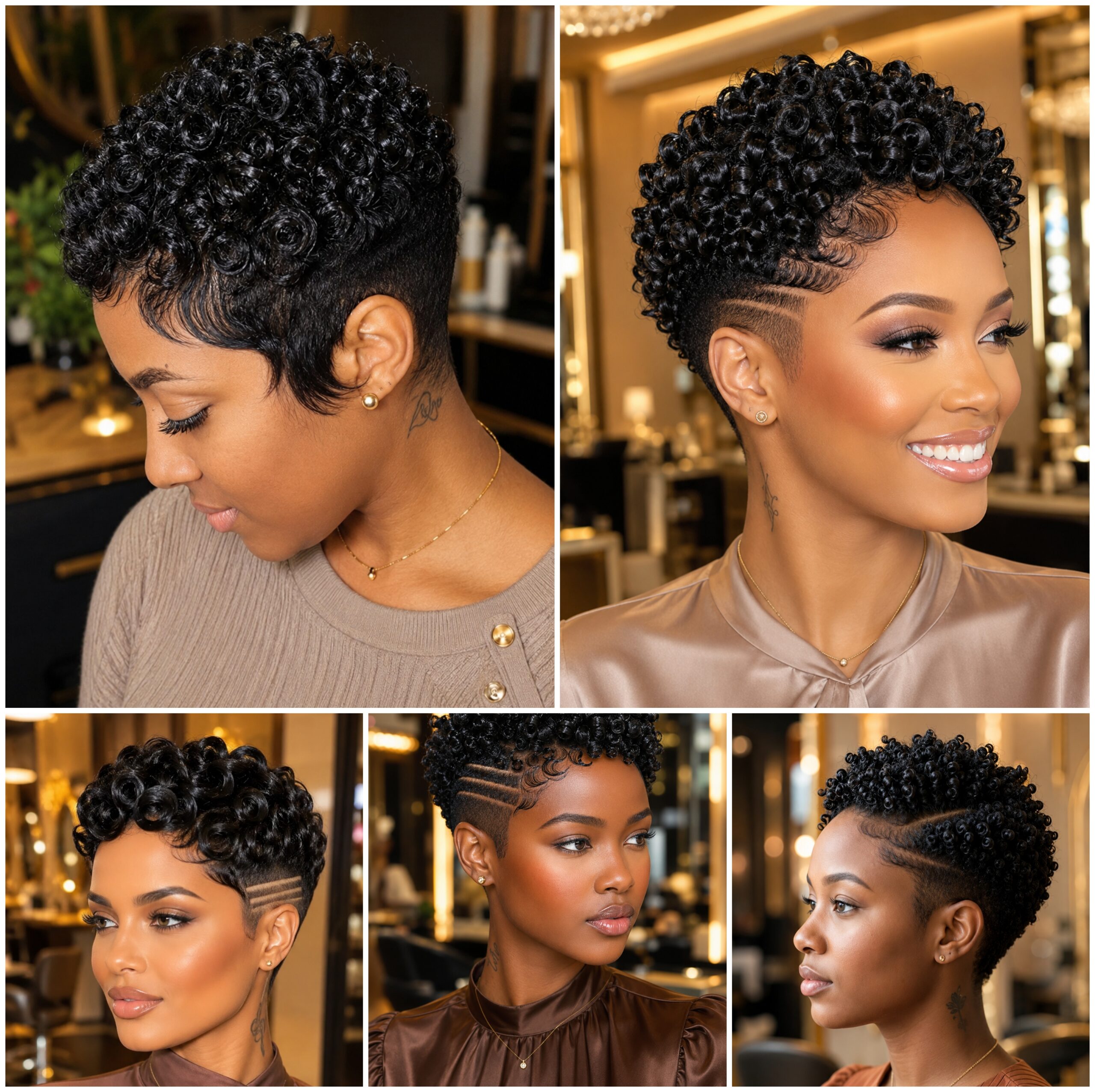 Short Afro Tapers with Graphic Side Lines Short Afro Tapers with Graphic Side Lines