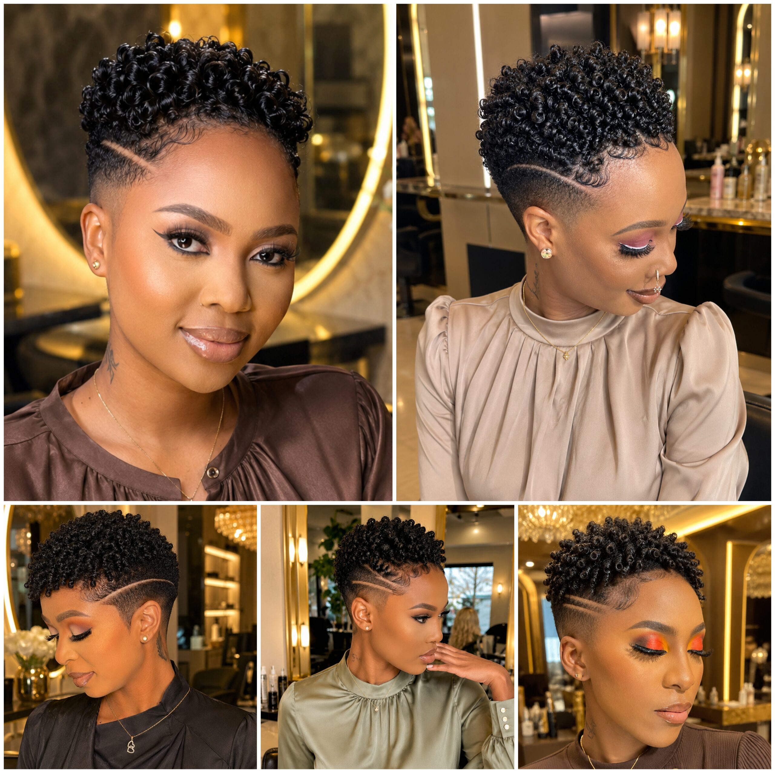 Short Coily Afro Fade with Razor Part Short Coily Afro Fade with Razor Part